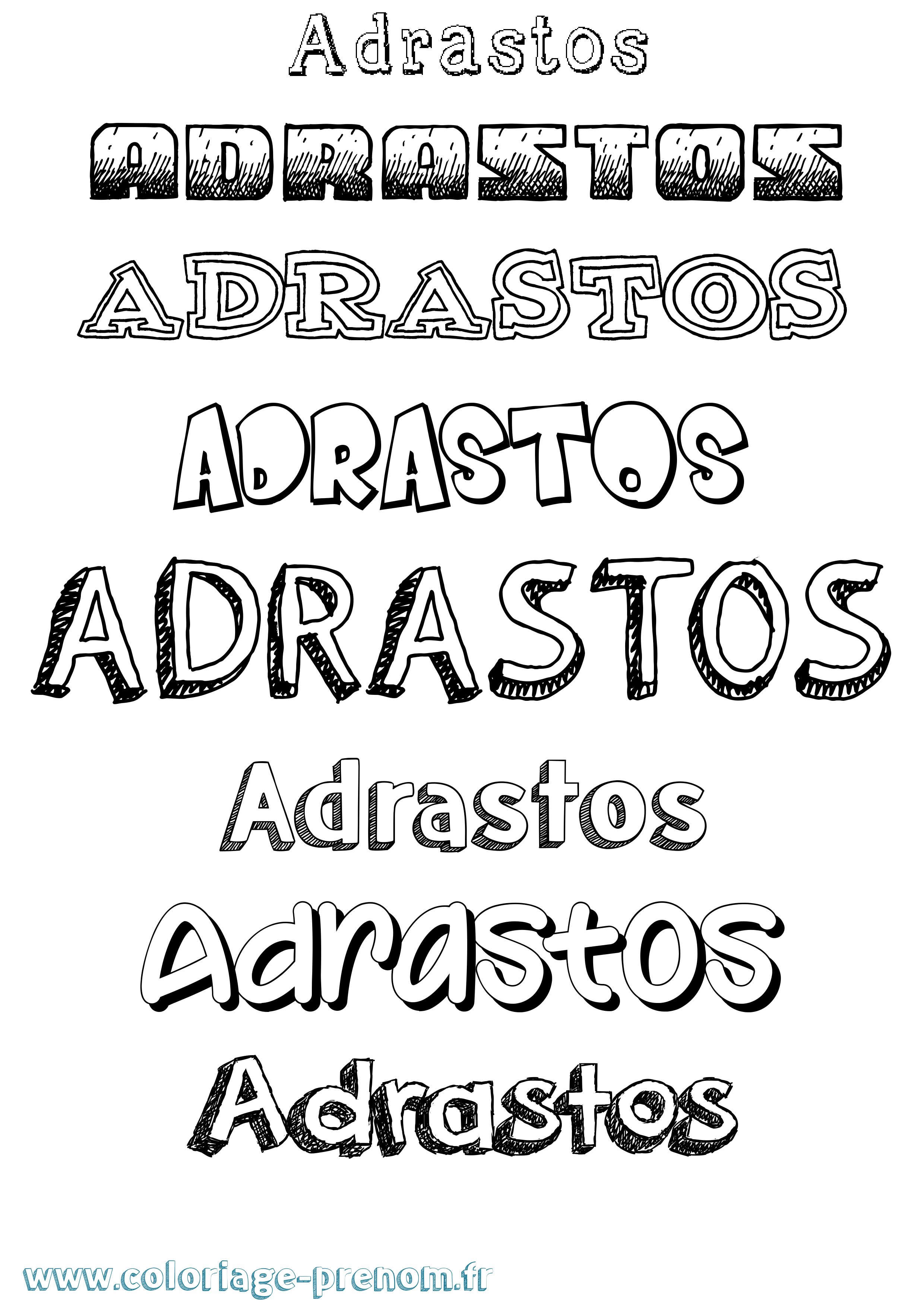 Coloriage prénom Adrastos Dessiné