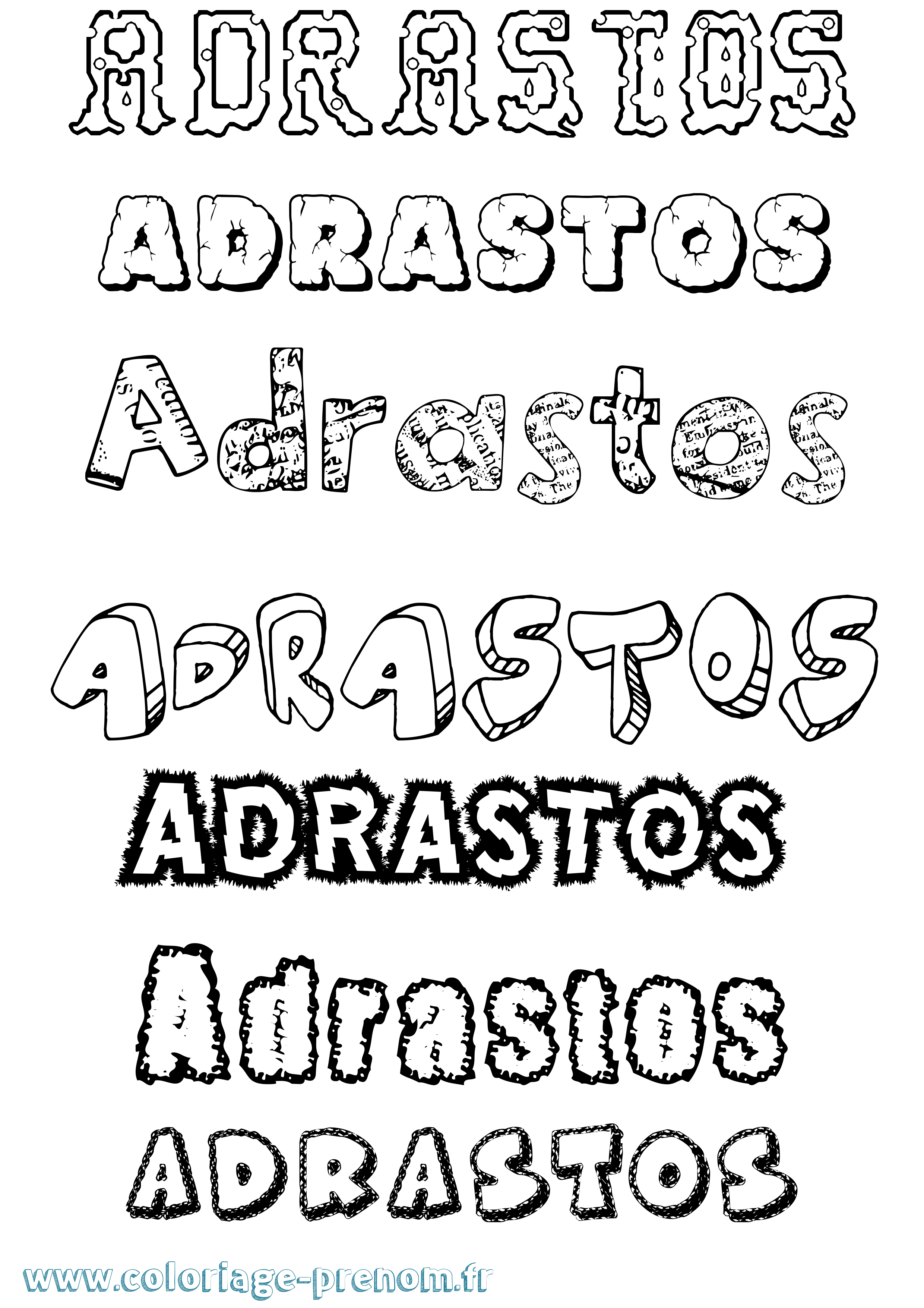 Coloriage prénom Adrastos Destructuré