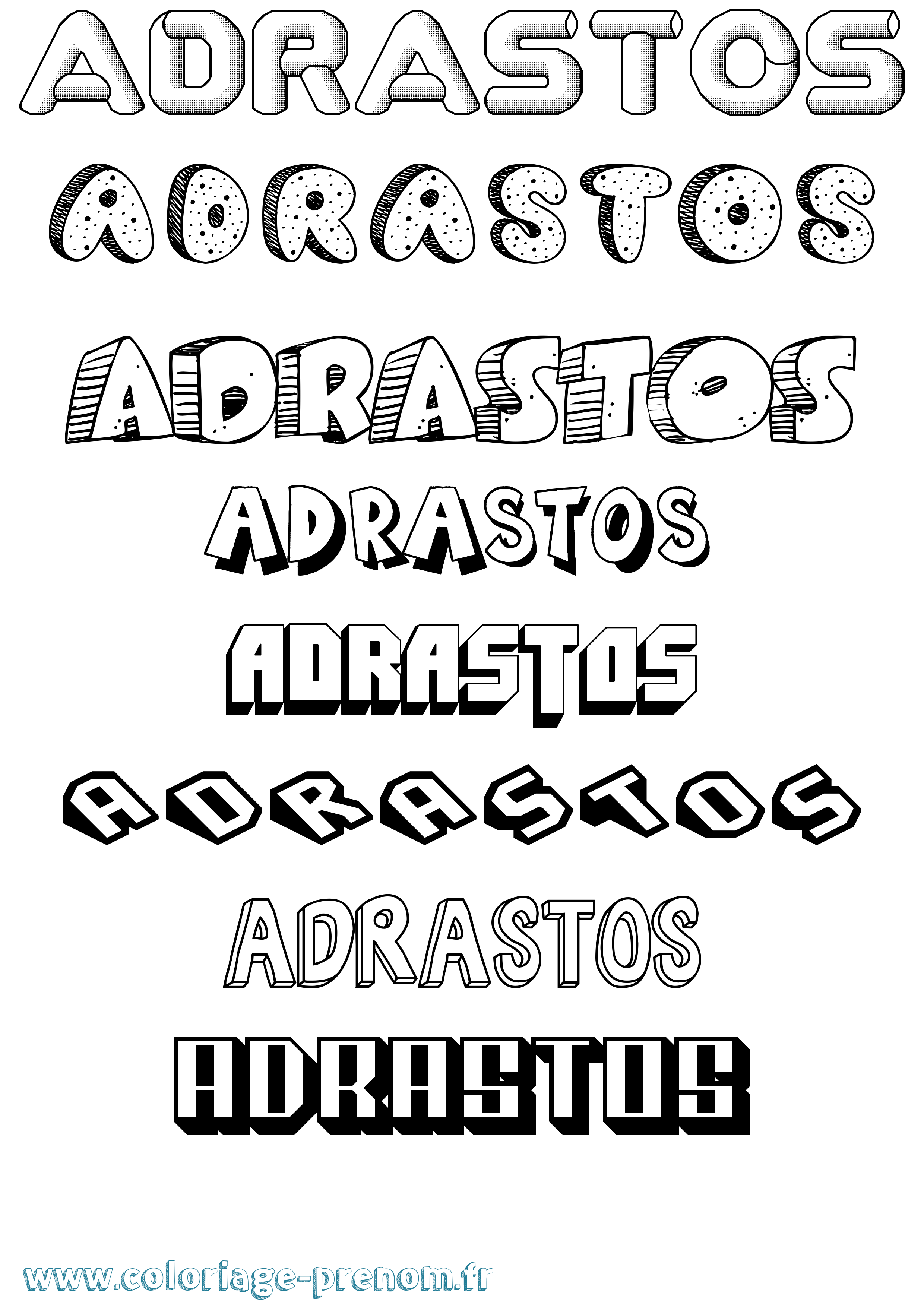 Coloriage prénom Adrastos Effet 3D