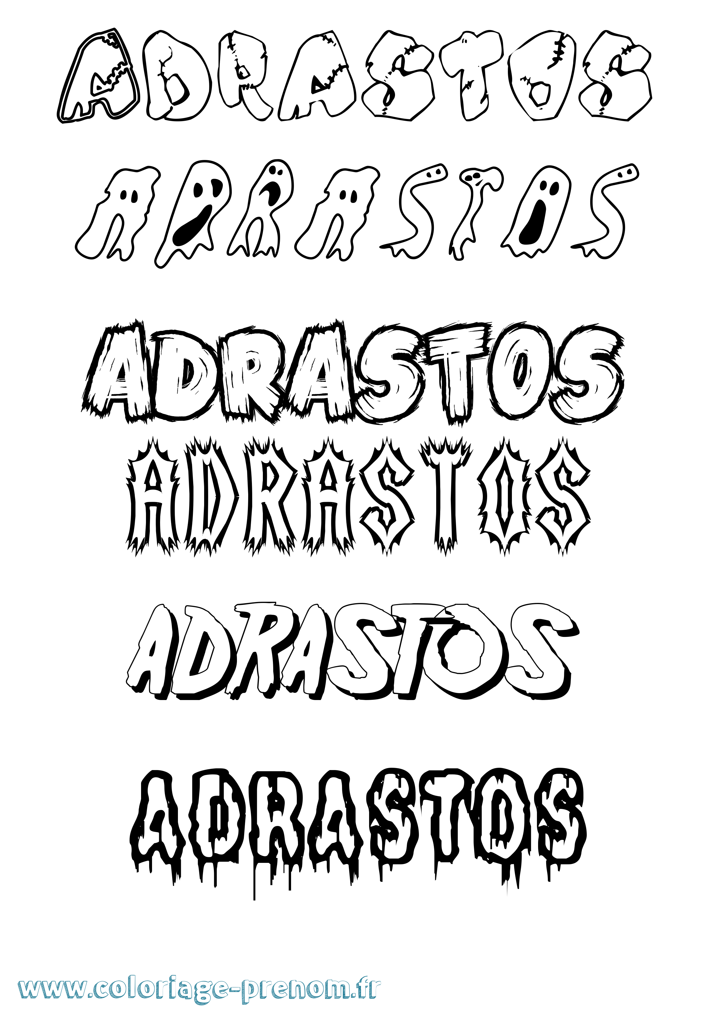 Coloriage prénom Adrastos Frisson