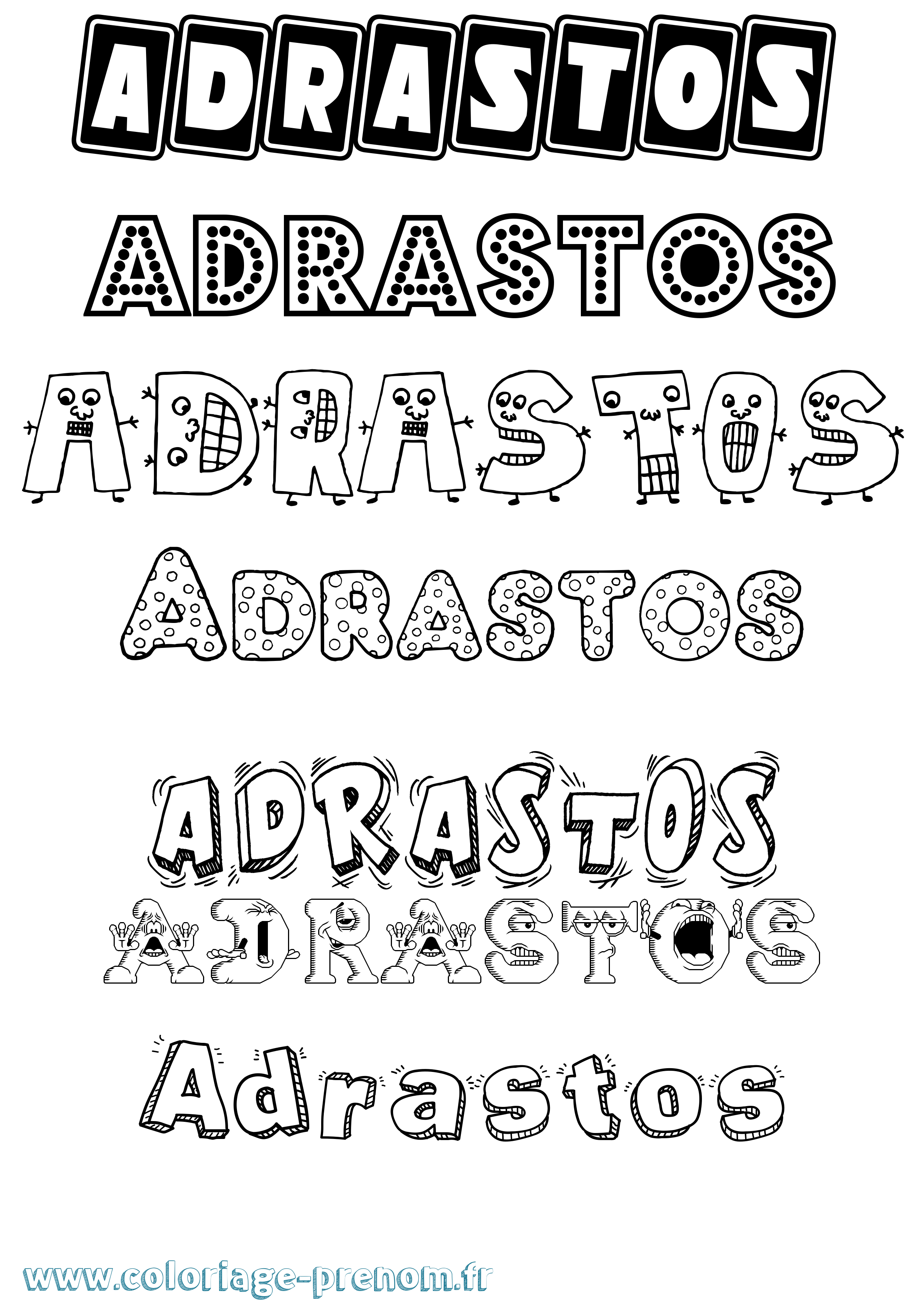 Coloriage prénom Adrastos Fun