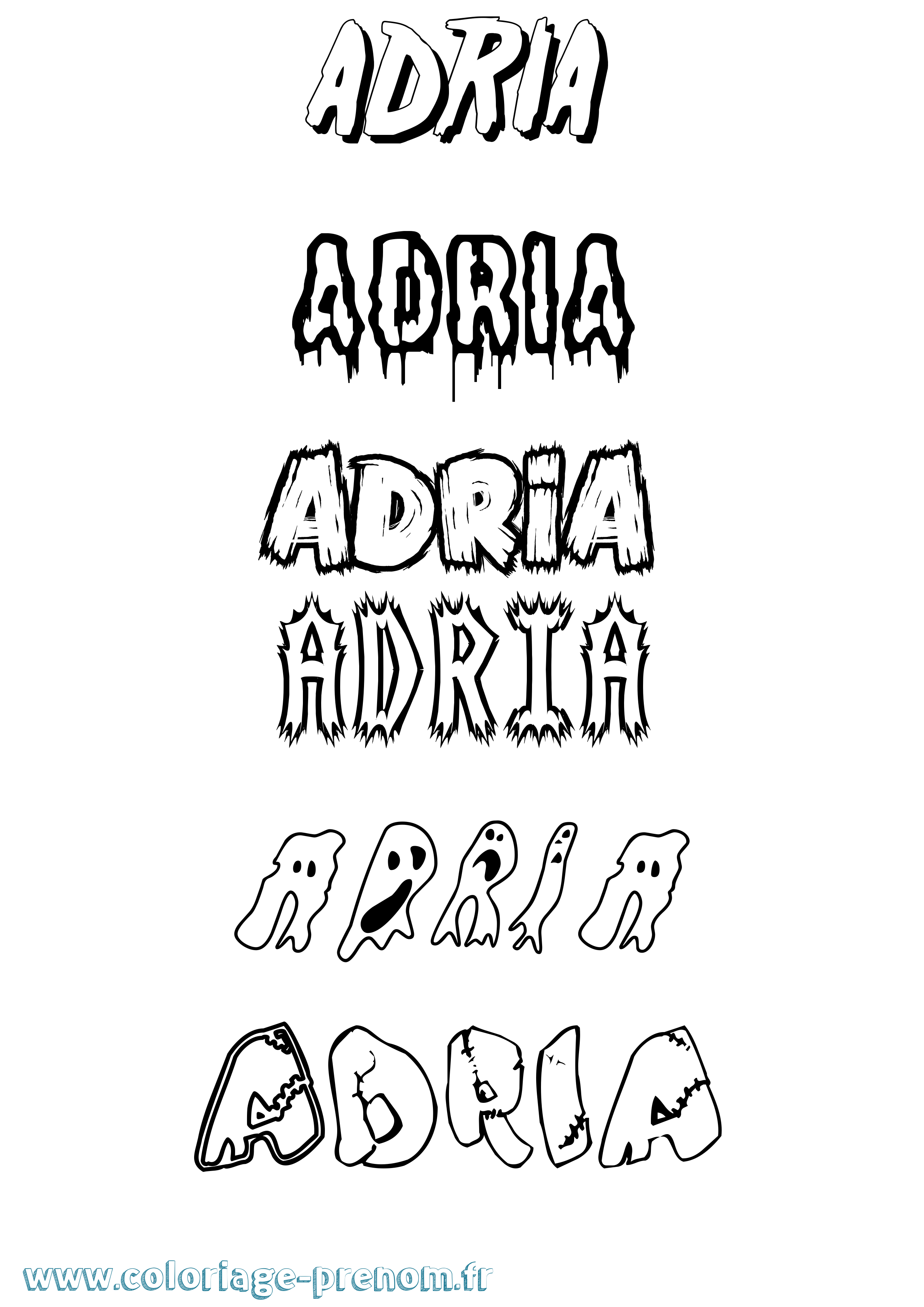 Coloriage prénom Adria Frisson