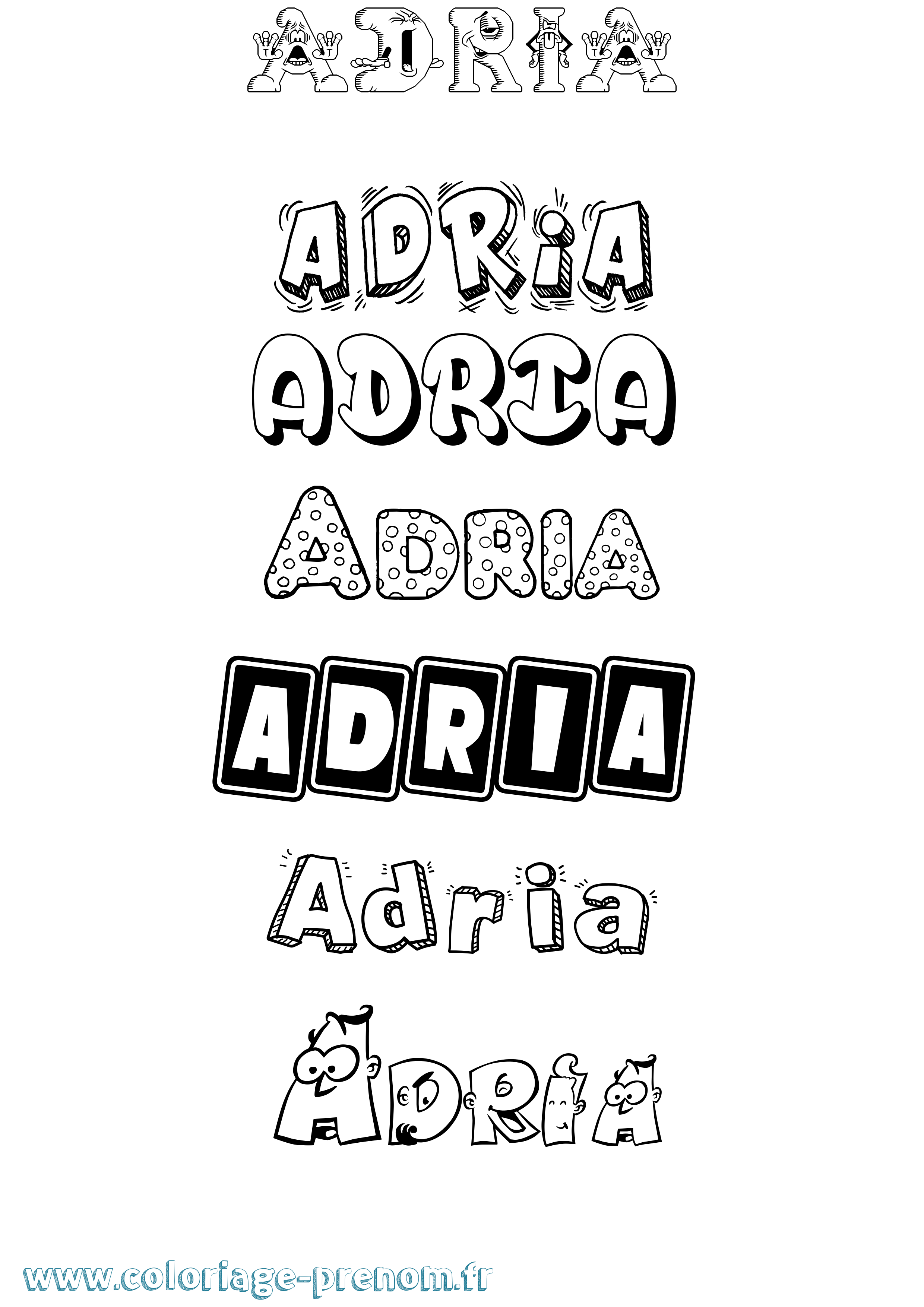 Coloriage prénom Adria Fun
