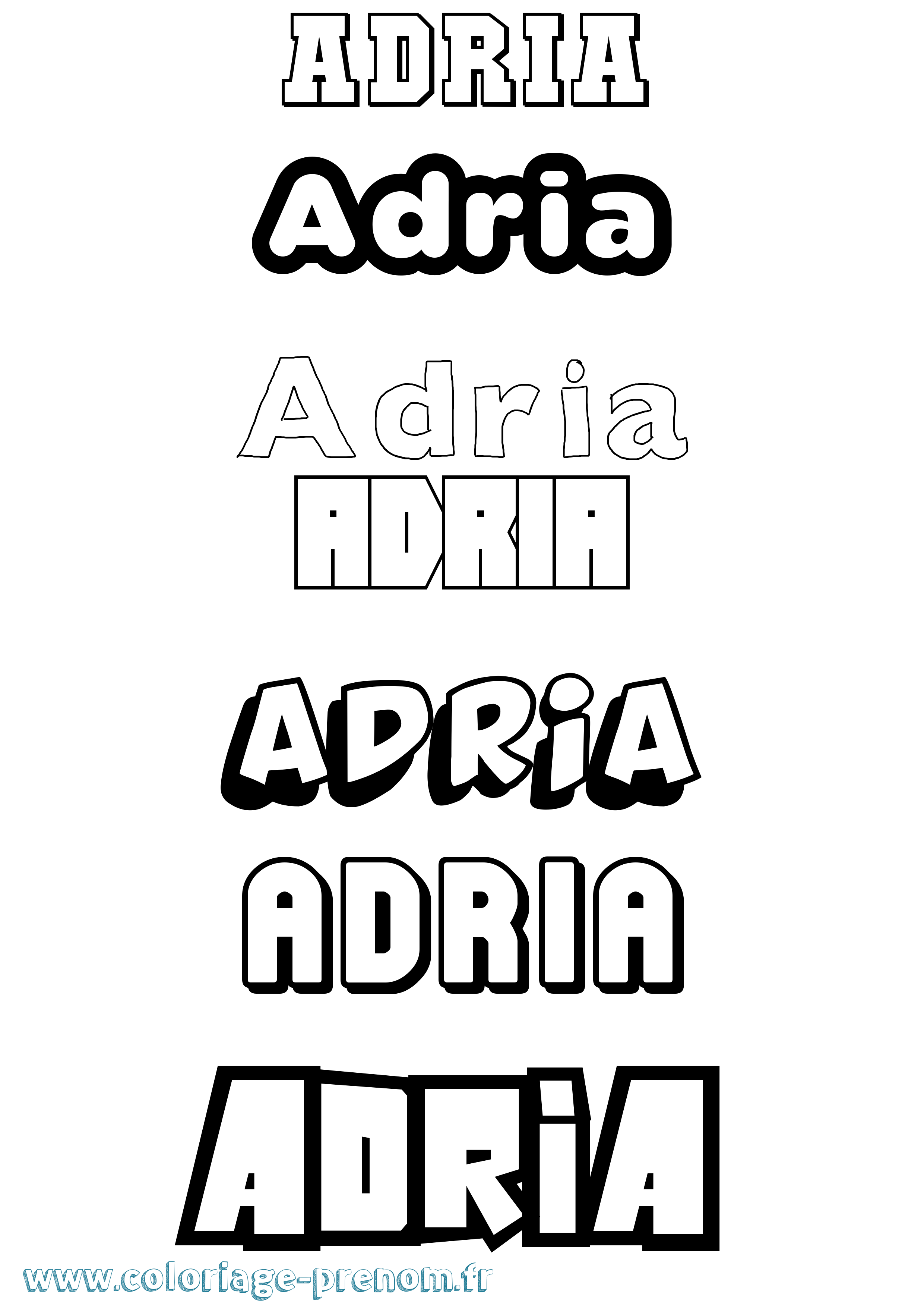 Coloriage prénom Adria Simple