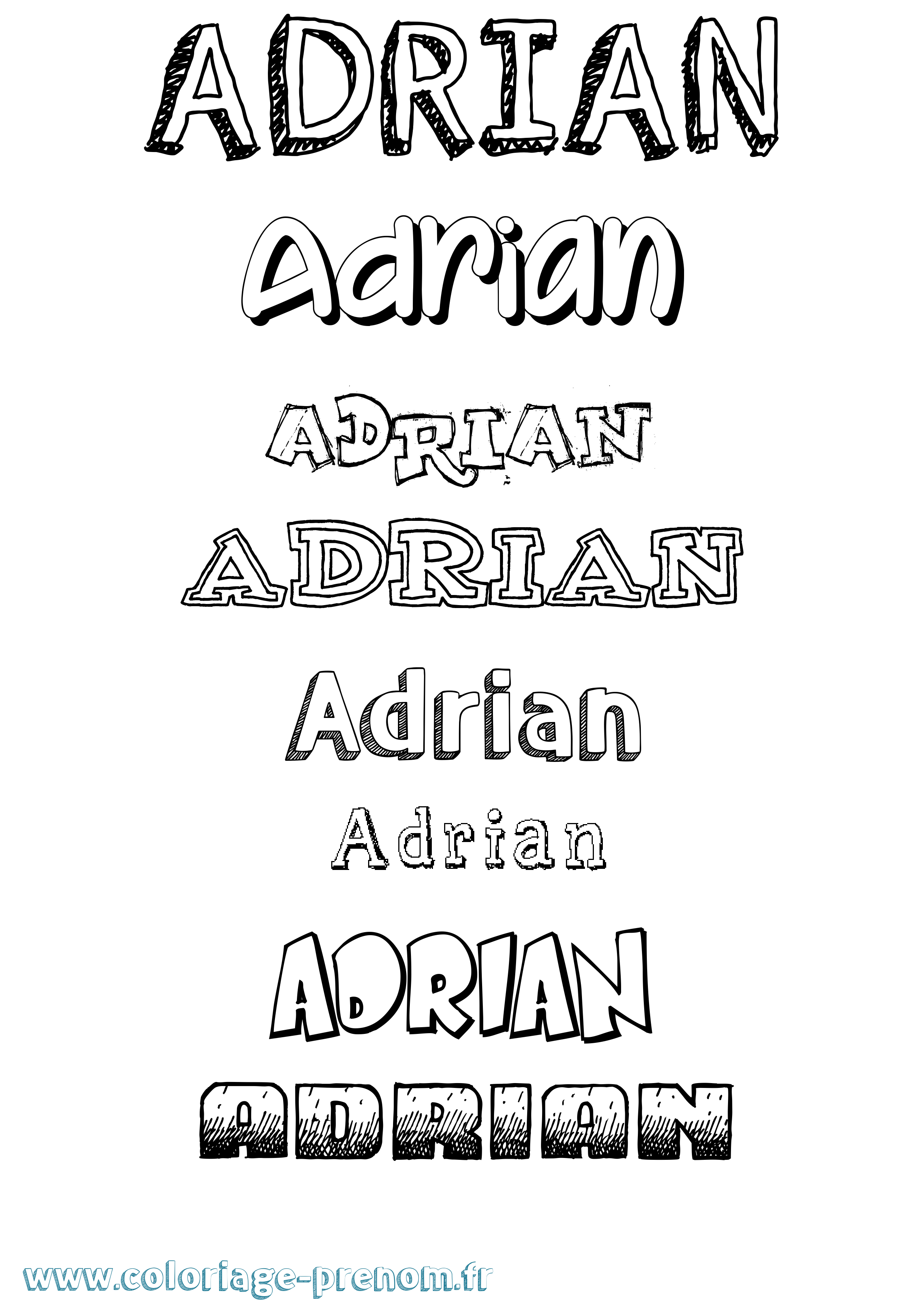Coloriage prénom Adrian
