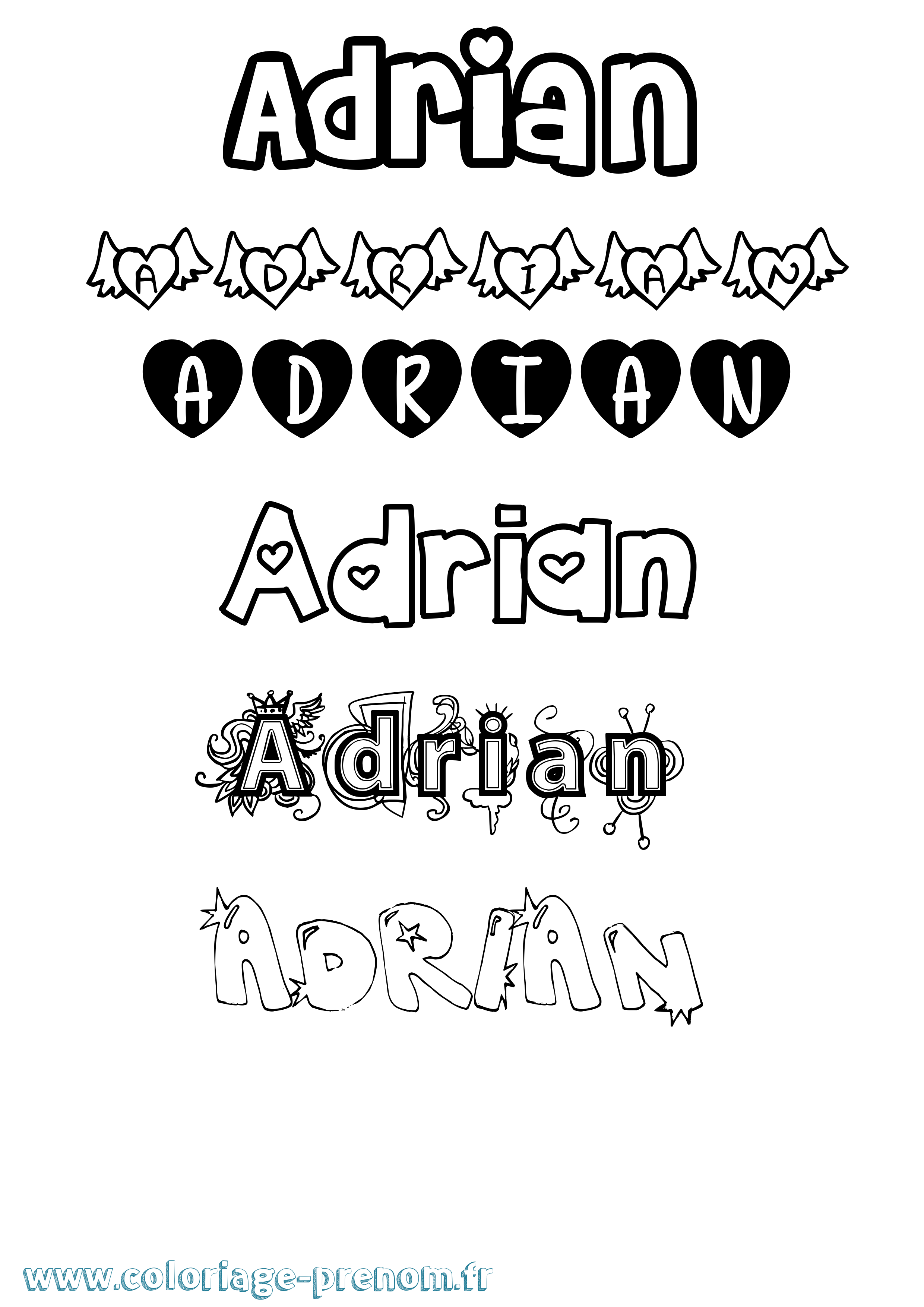 Coloriage prénom Adrian