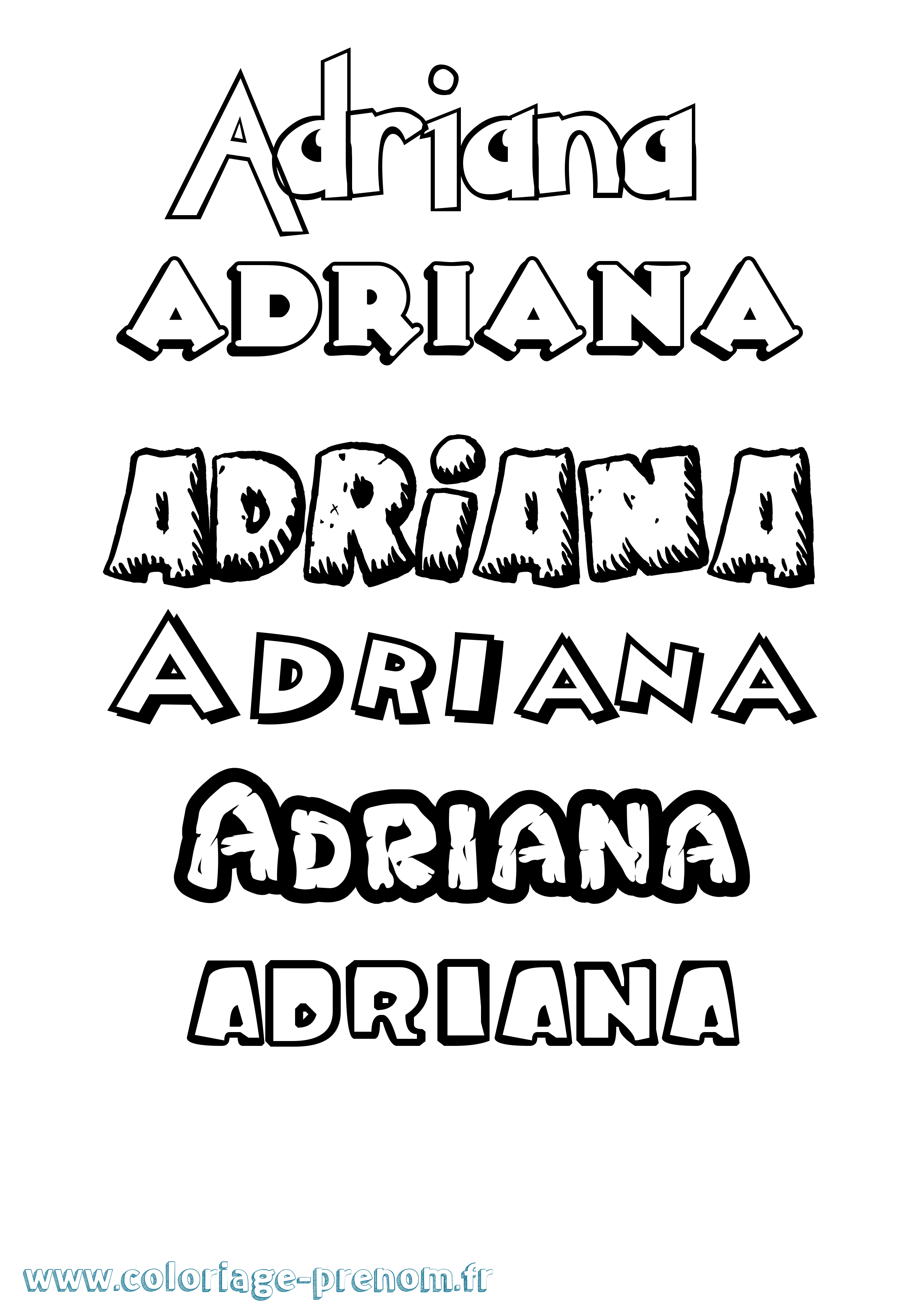 Coloriage prénom Adriana Dessin Animé