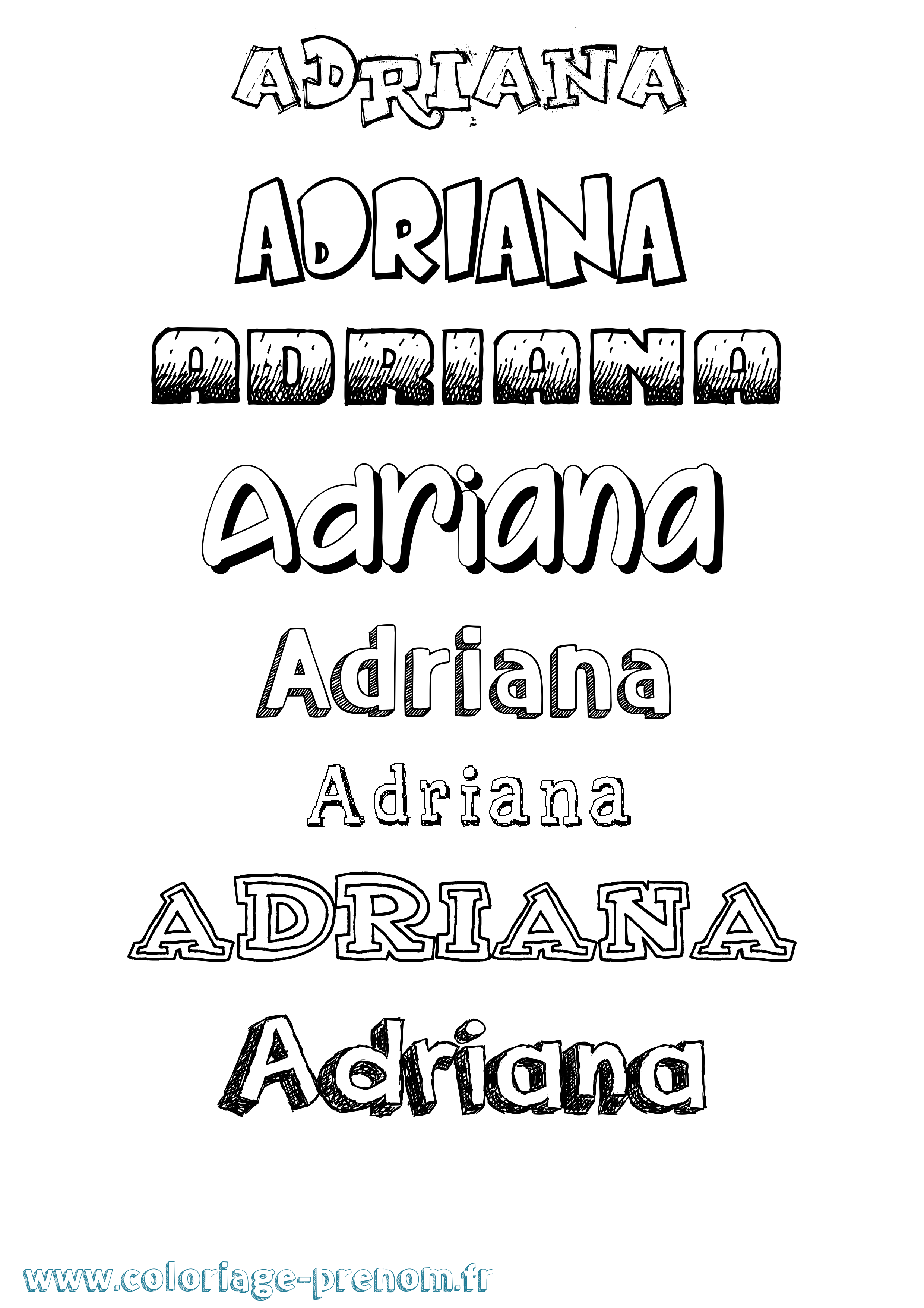 Coloriage prénom Adriana Dessiné