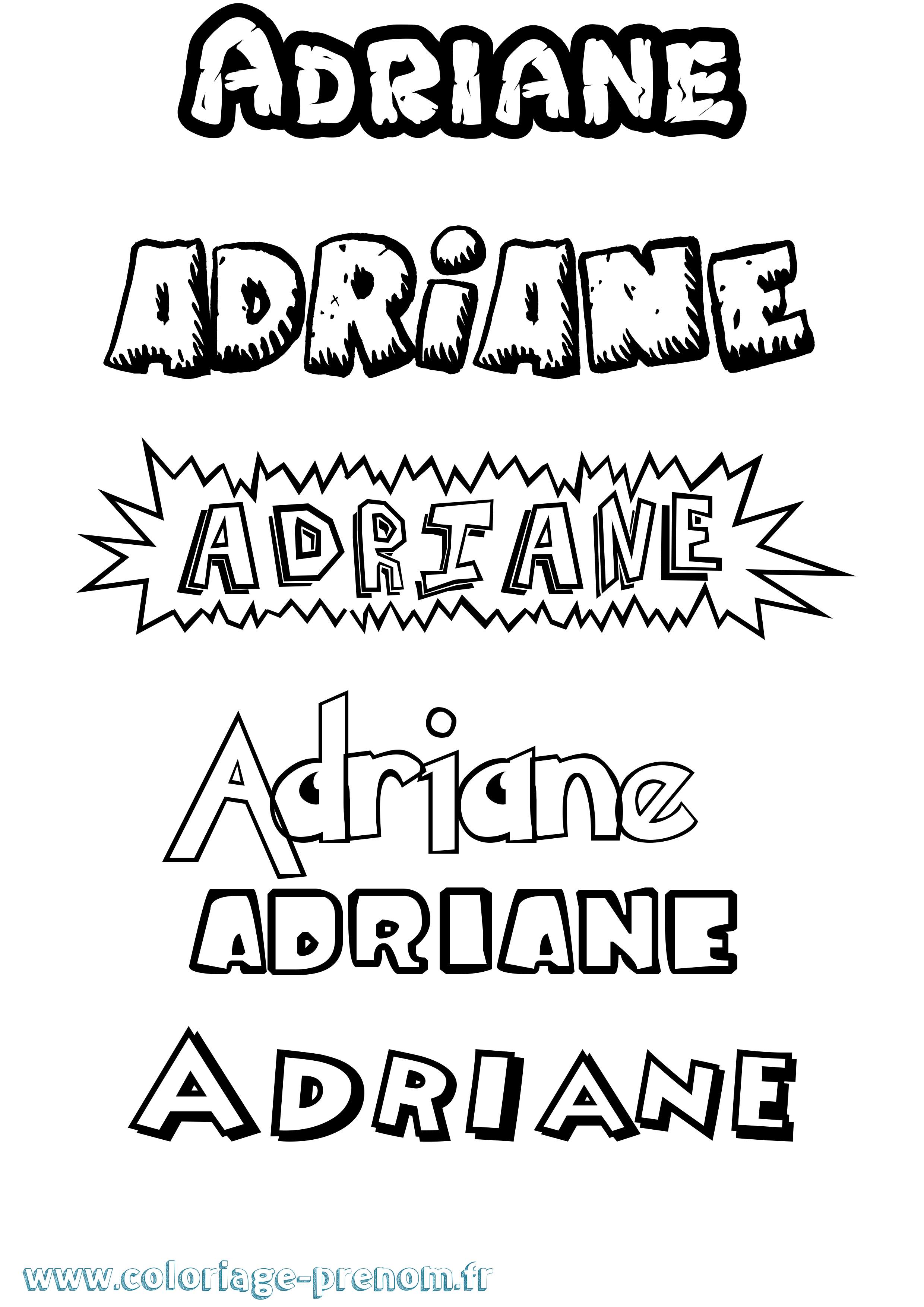 Coloriage Adriane Dessin Animé Coloriage prénom Adriane Dessin Animé