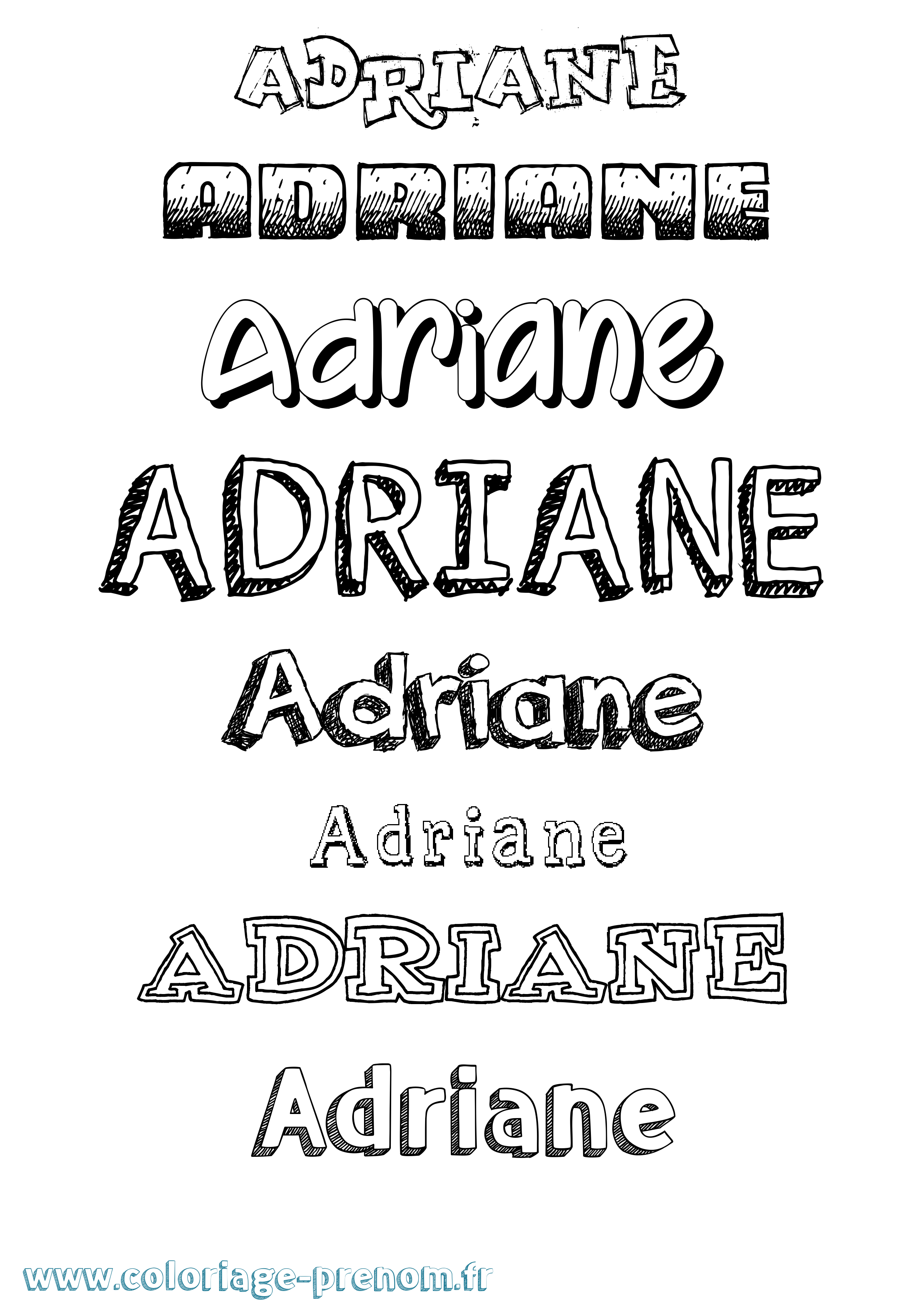 Coloriage Adriane Dessiné Coloriage prénom Adriane Dessiné