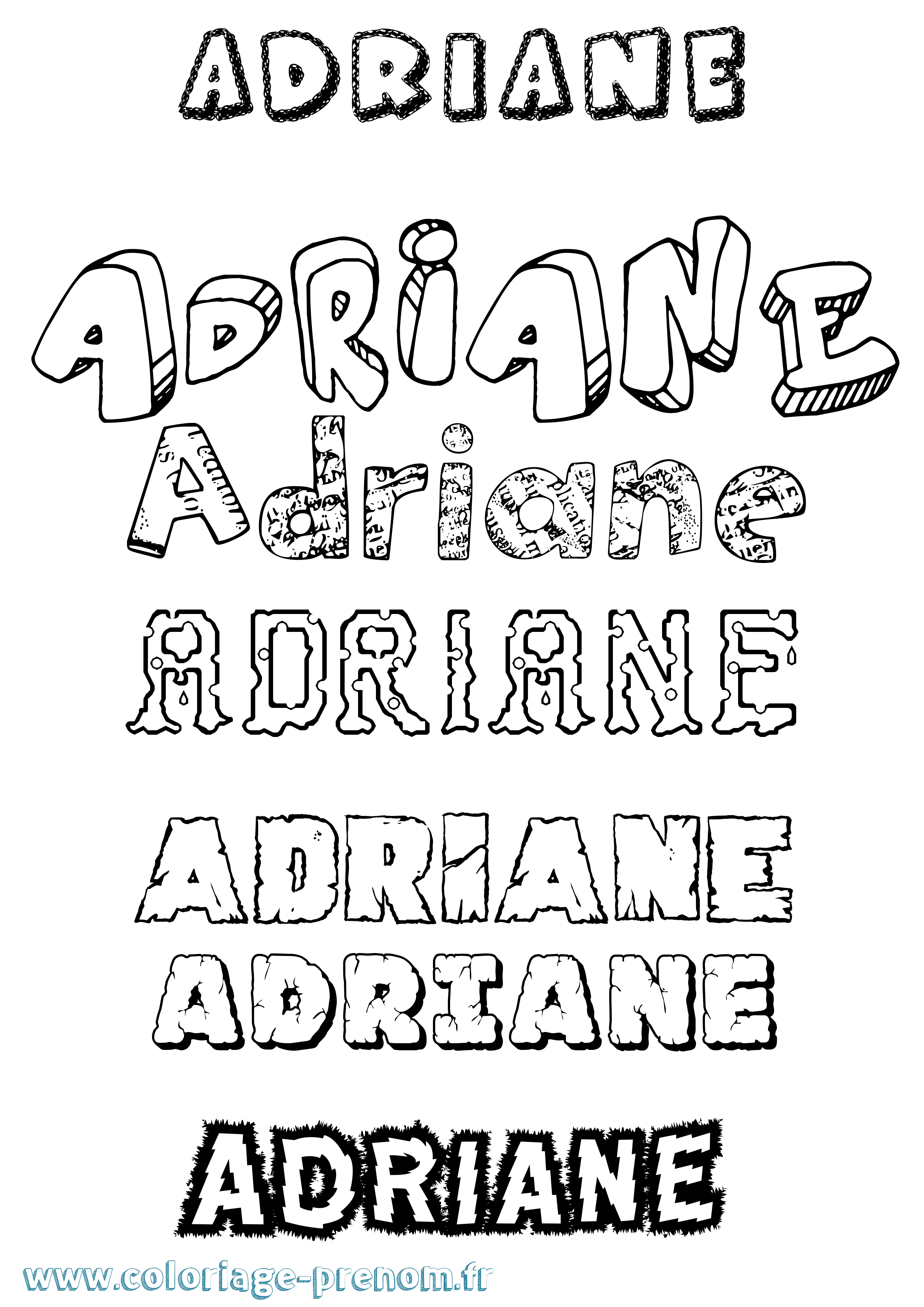 Coloriage Adriane Destructuré Coloriage prénom Adriane Destructuré