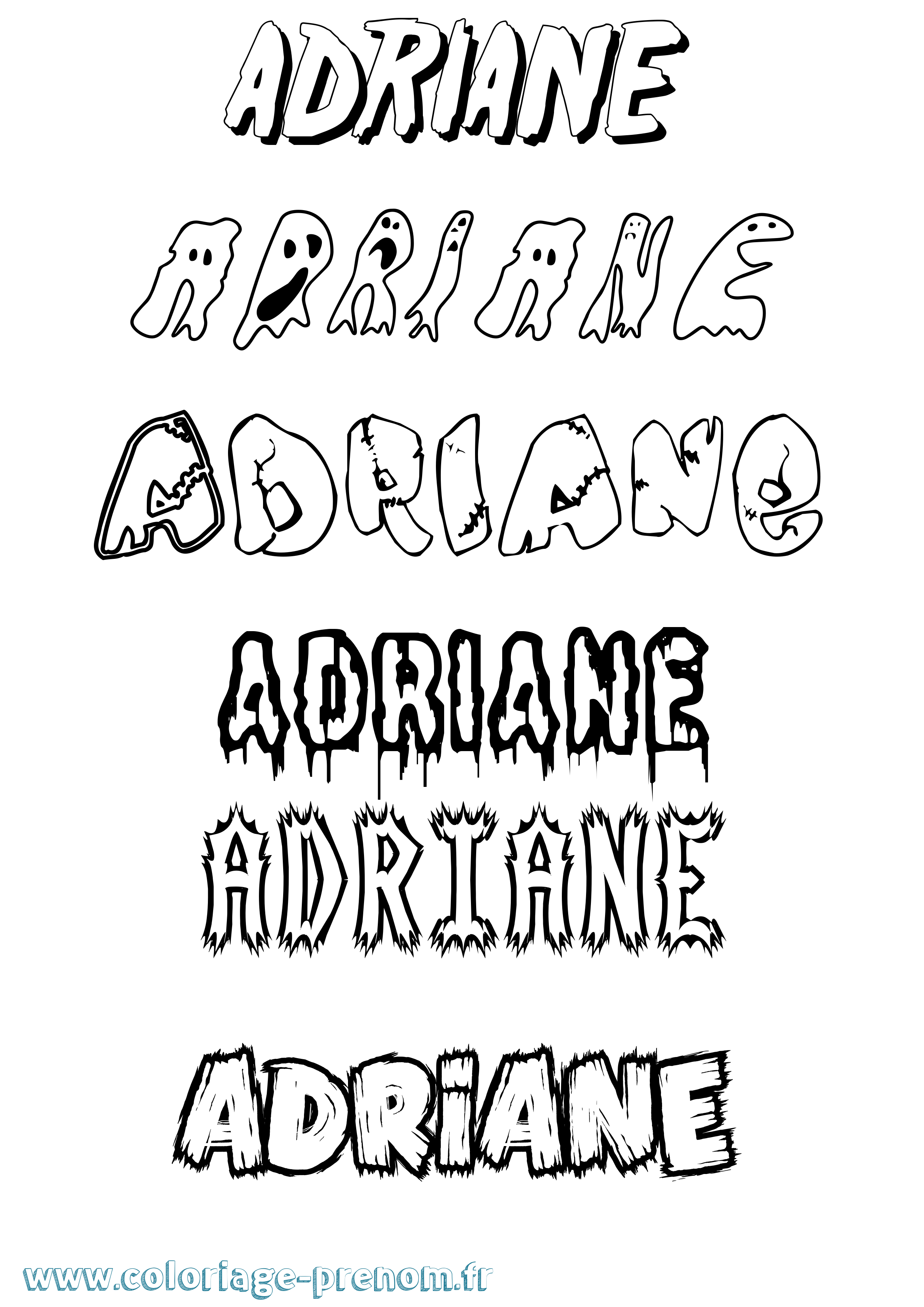 Coloriage Adriane Frisson Coloriage prénom Adriane Frisson