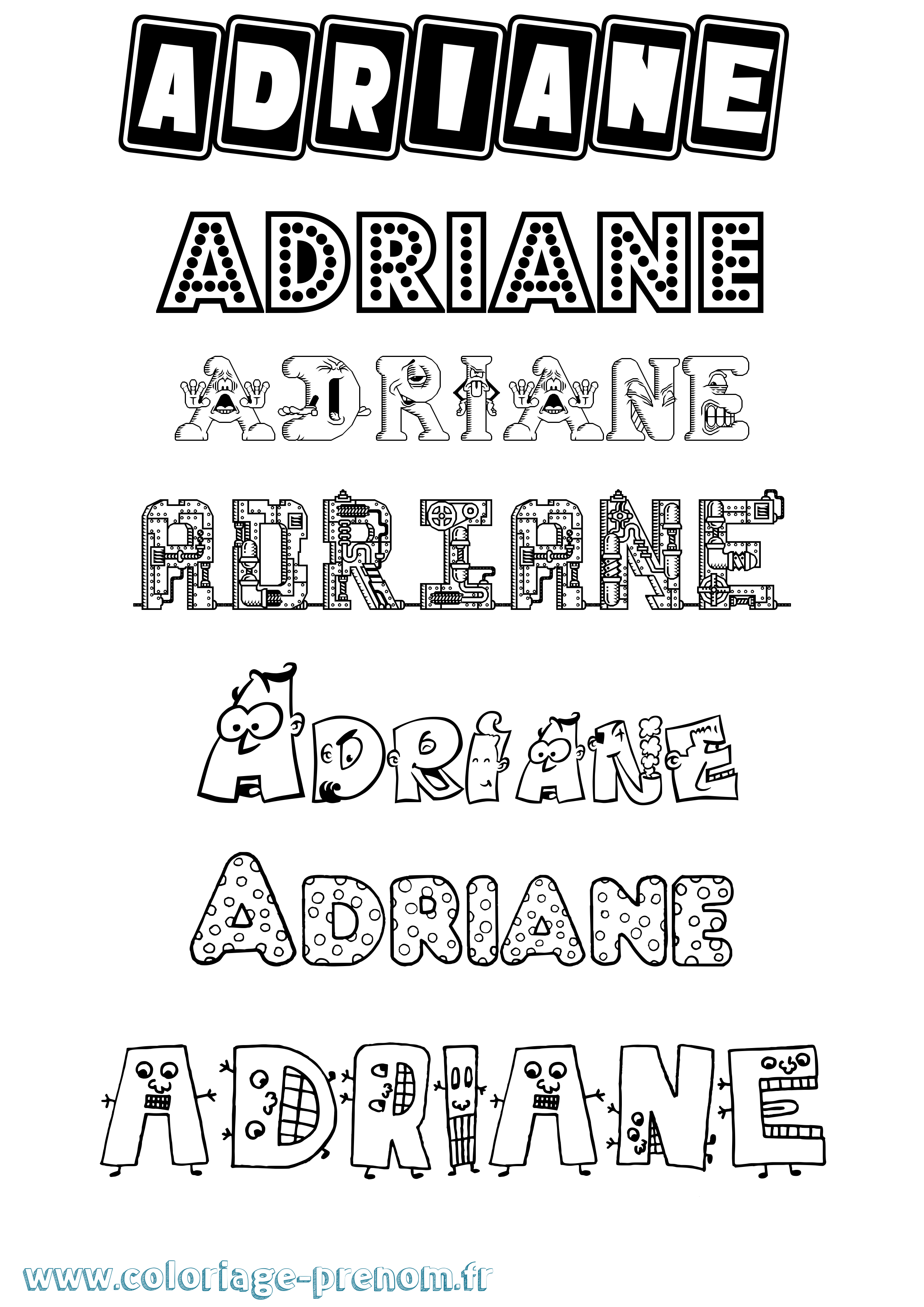 Coloriage Adriane Fun Coloriage prénom Adriane Fun