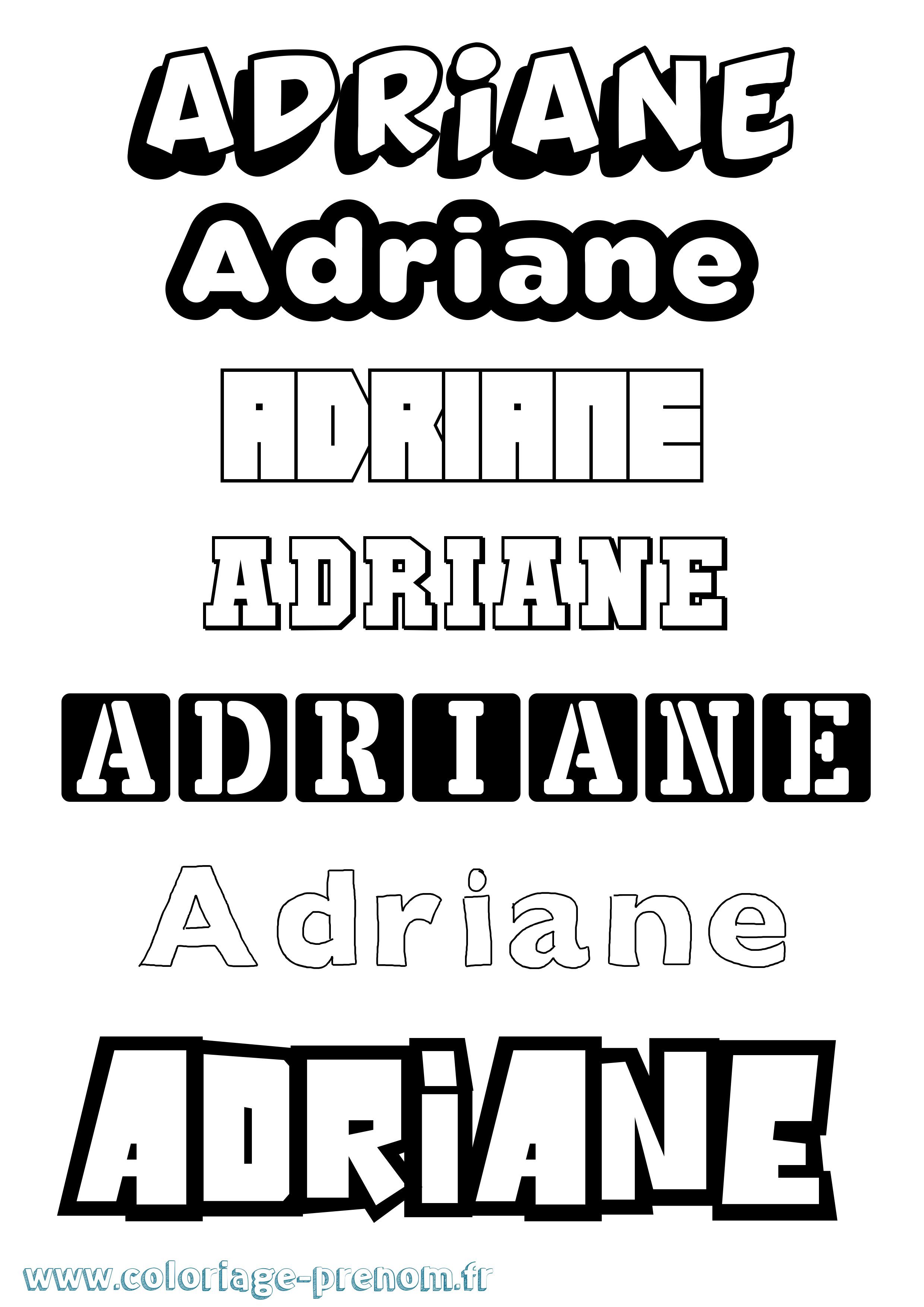 Coloriage Adriane Simple Coloriage prénom Adriane Simple