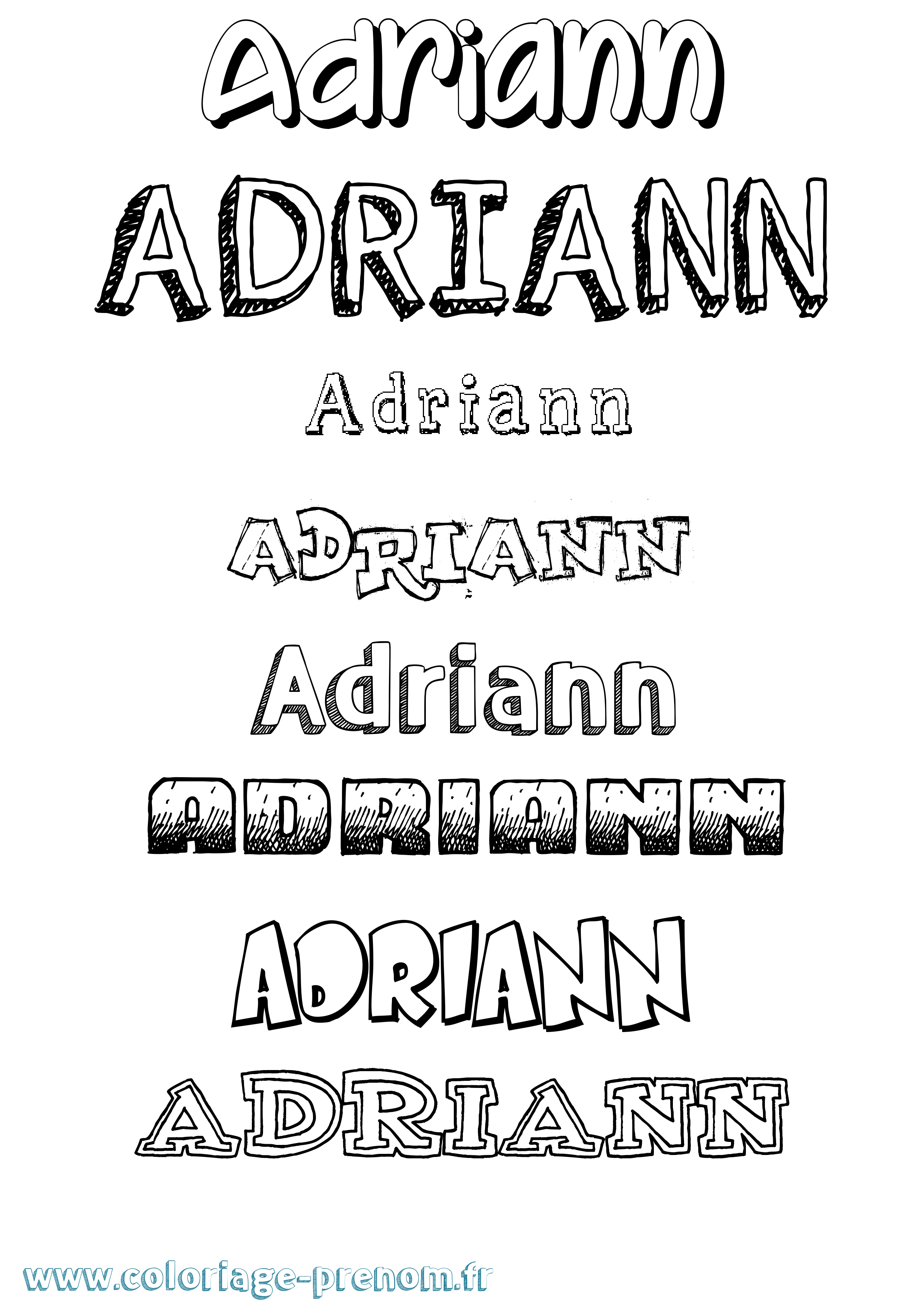 Coloriage prénom Adriann Dessiné