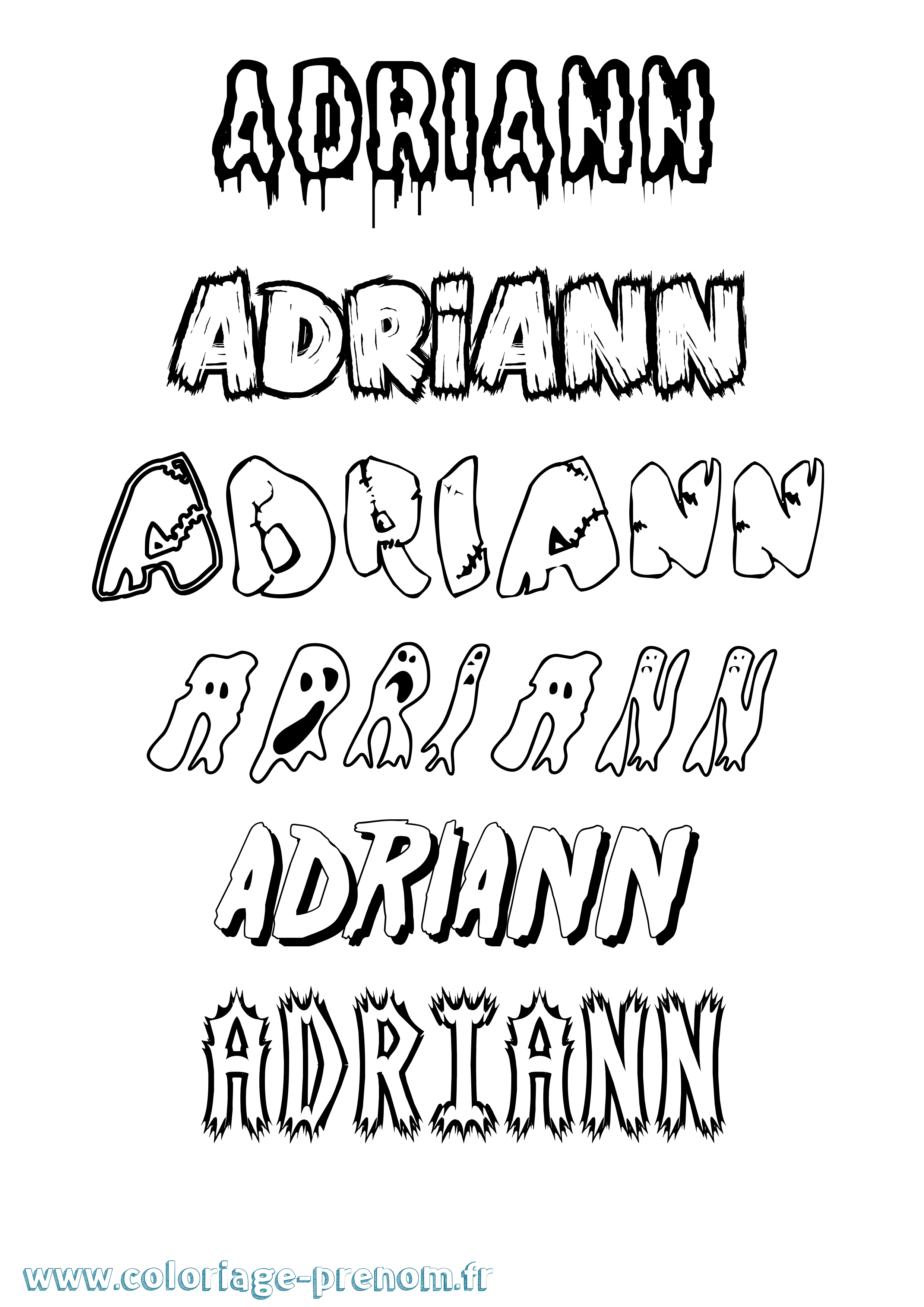 Coloriage prénom Adriann Frisson