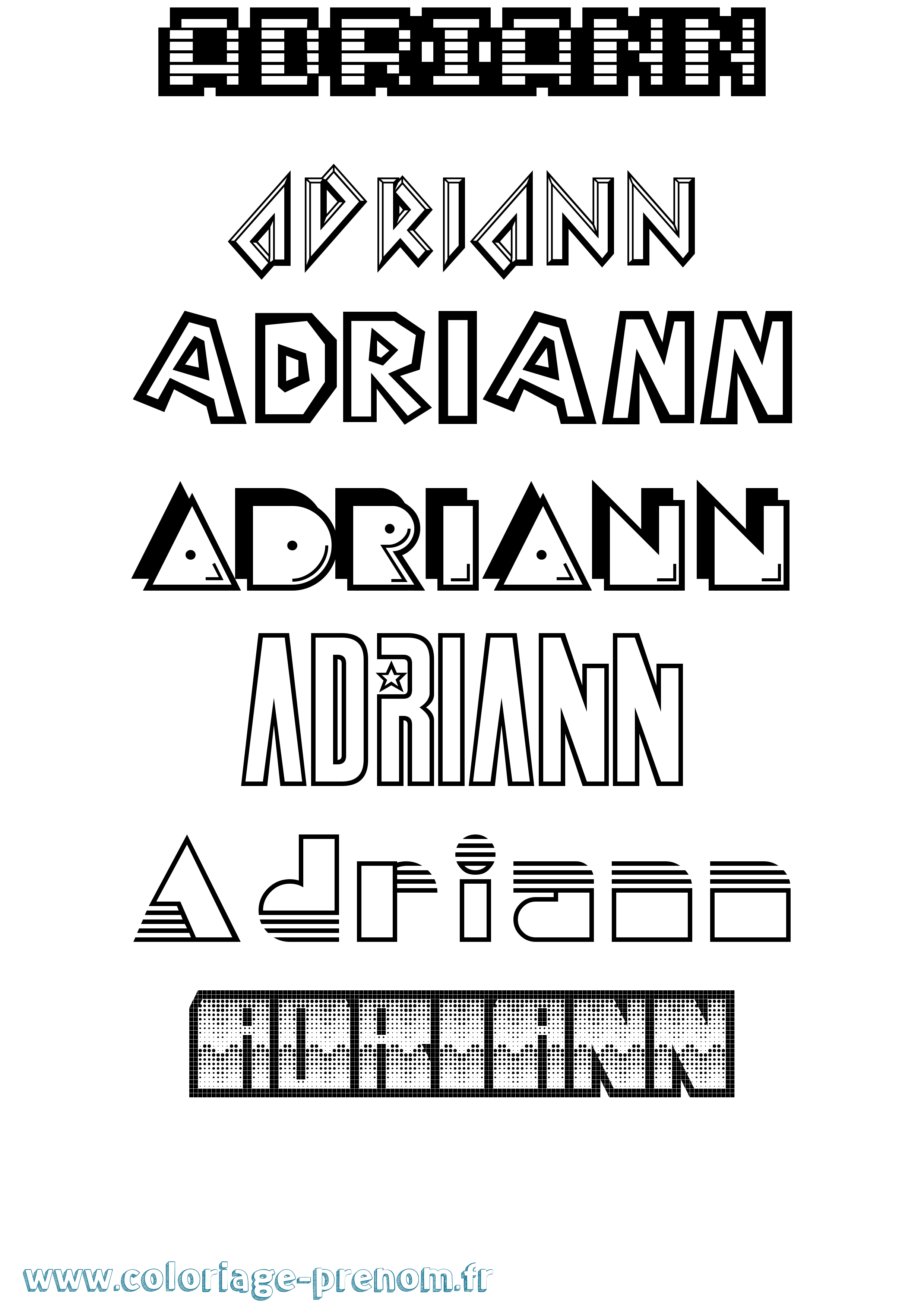 Coloriage prénom Adriann Jeux Vidéos