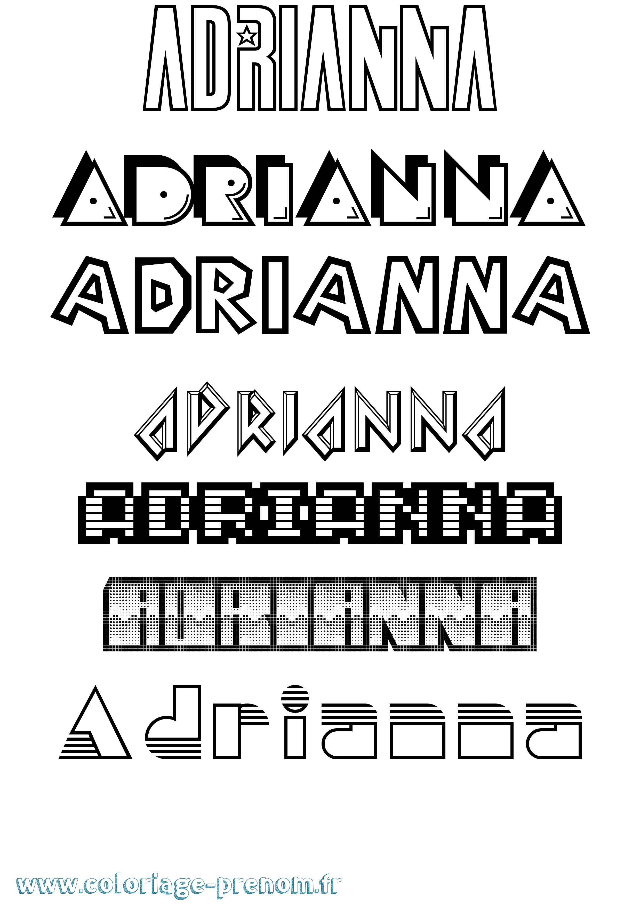 Coloriage prénom Adrianna Jeux Vidéos