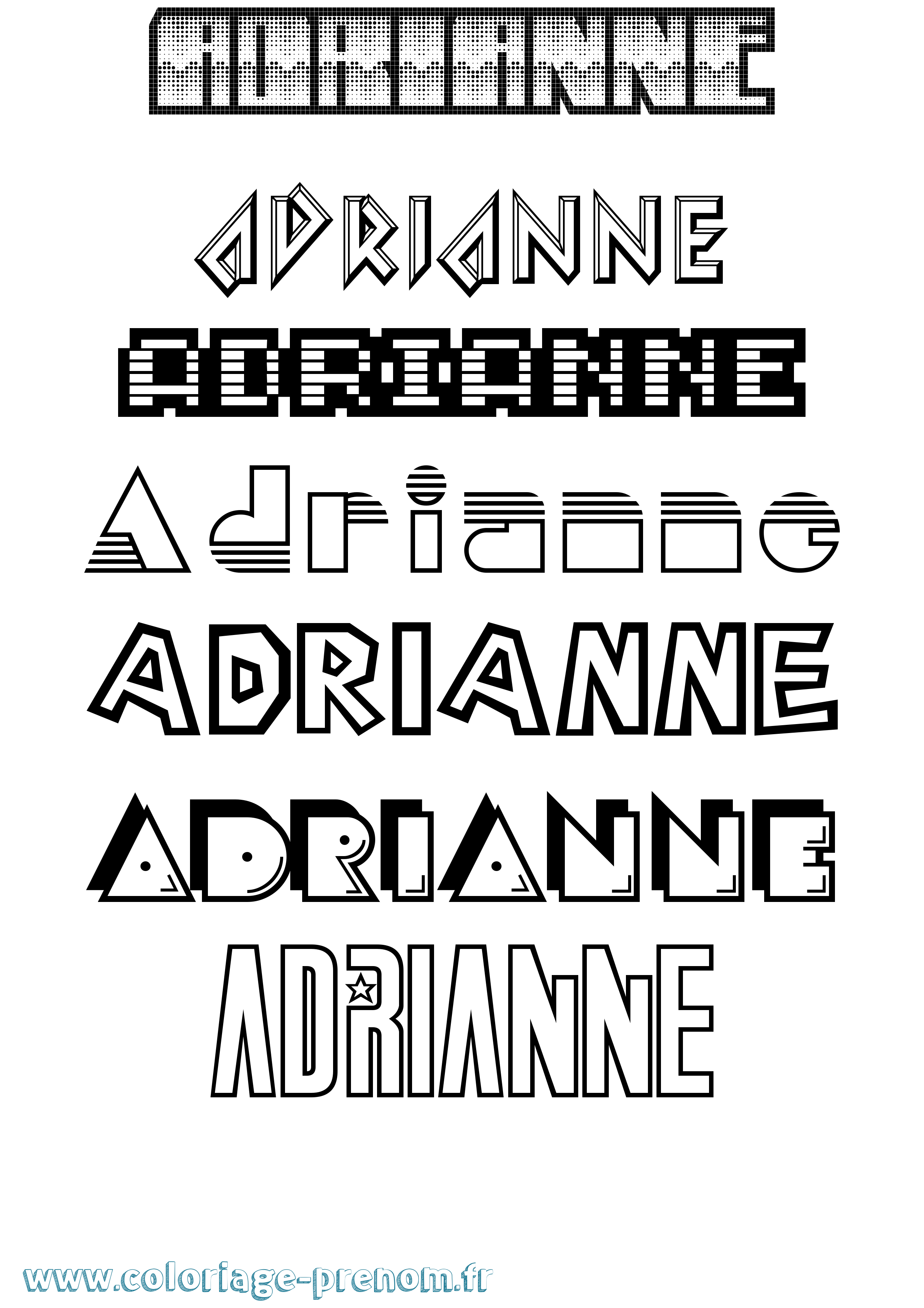 Coloriage prénom Adrianne Jeux Vidéos