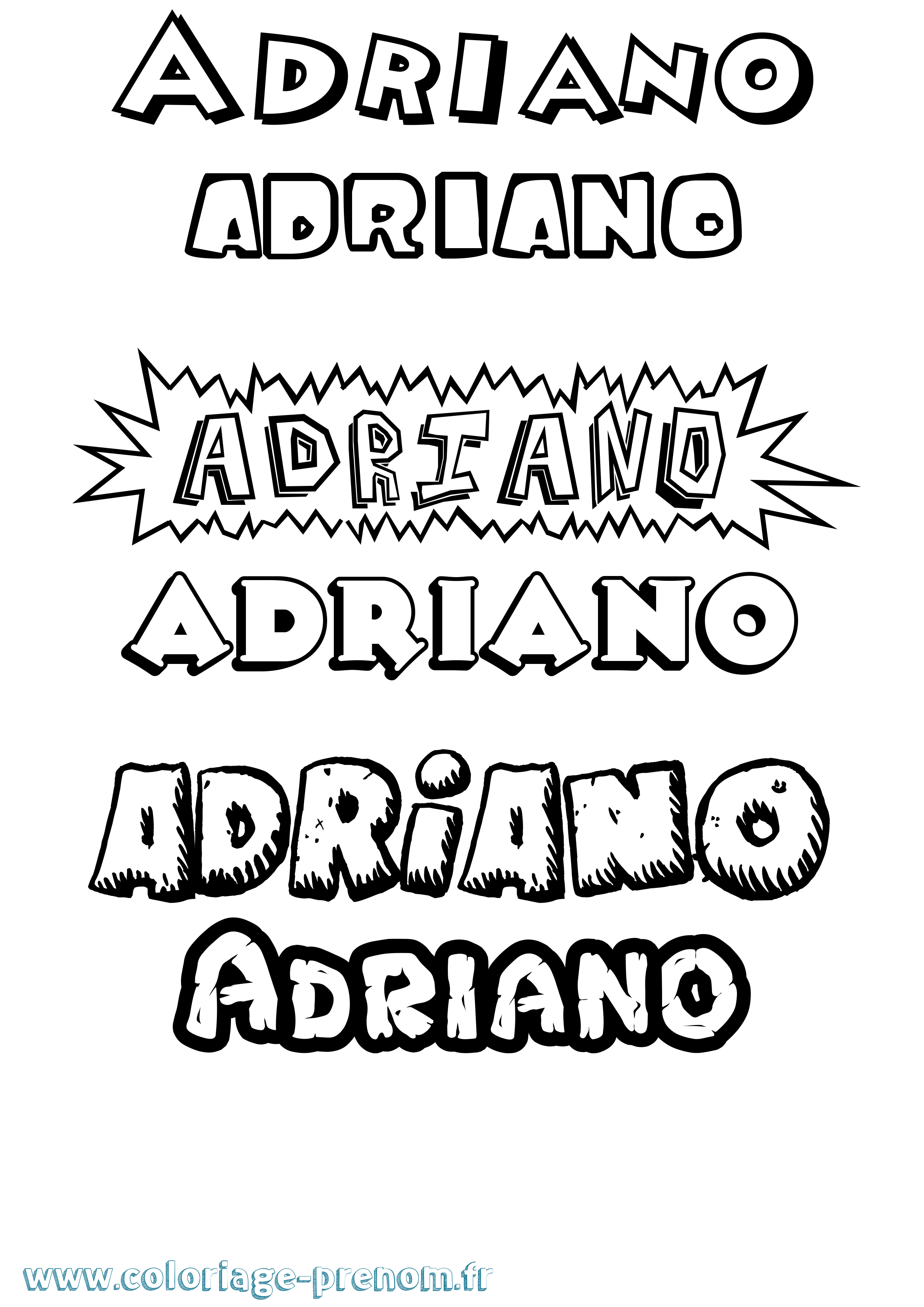 Coloriage Adriano Dessin Animé Coloriage prénom Adriano Dessin Animé
