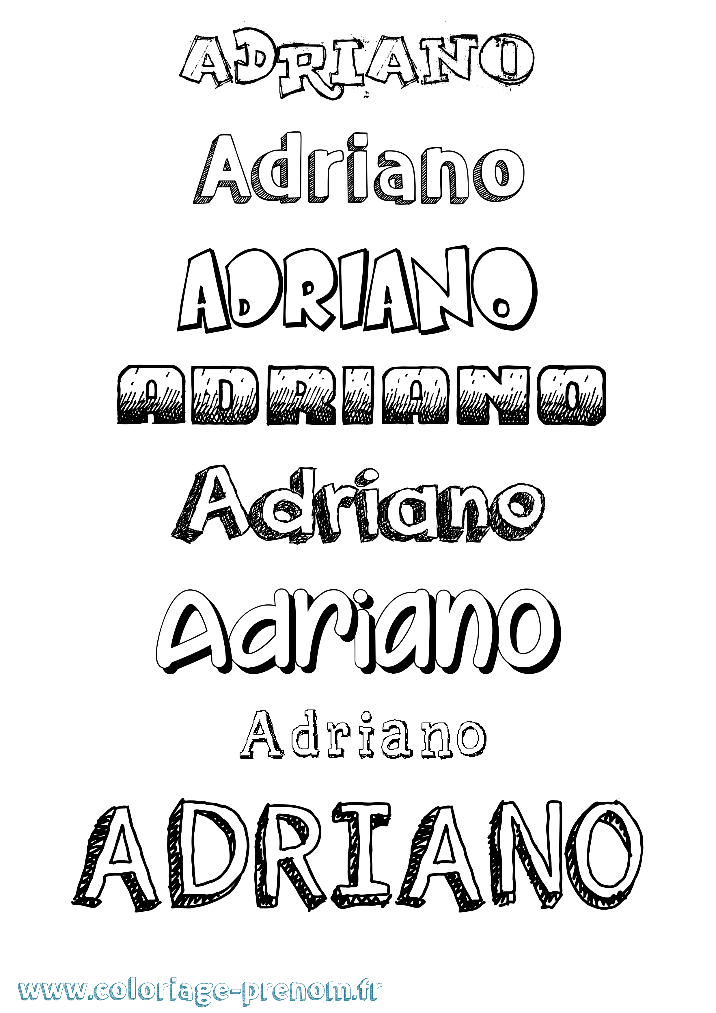 Coloriage Adriano Dessiné Coloriage prénom Adriano Dessiné