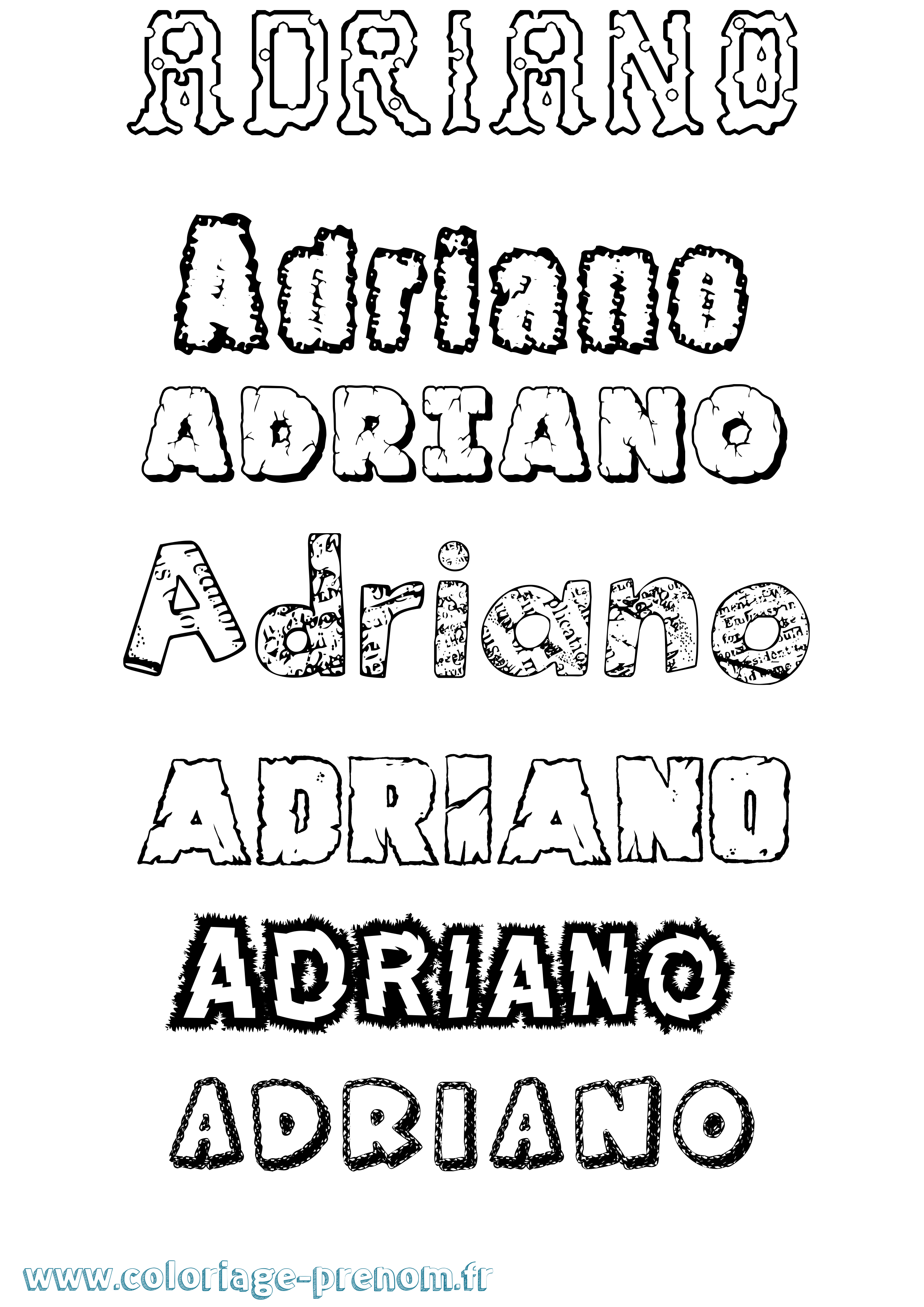 Coloriage prénom Adriano