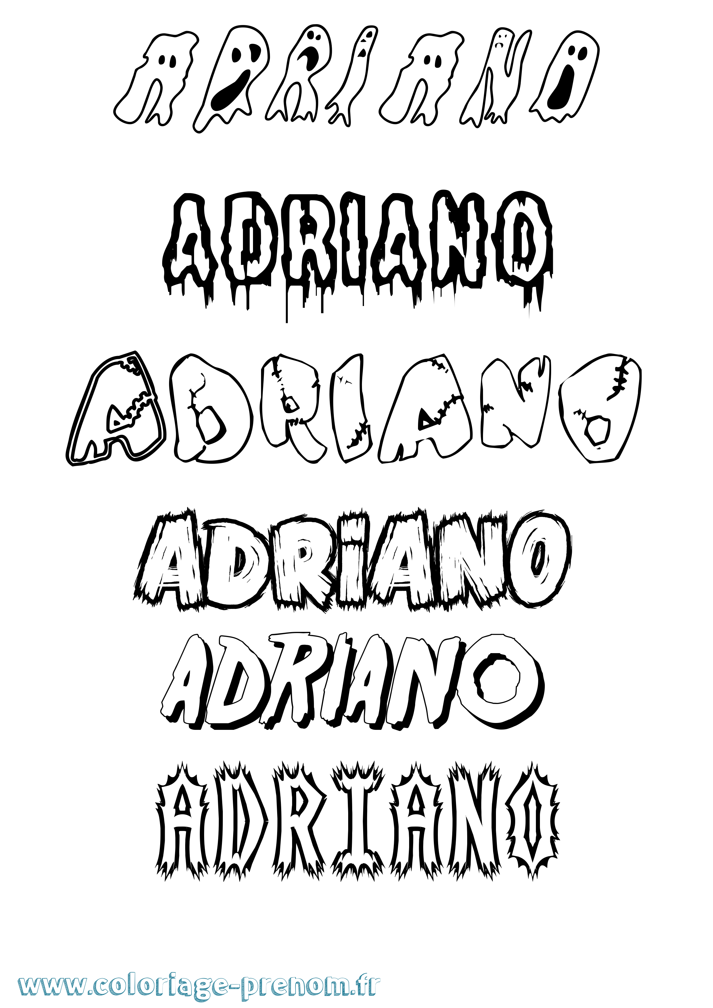Coloriage Adriano Frisson Coloriage prénom Adriano Frisson