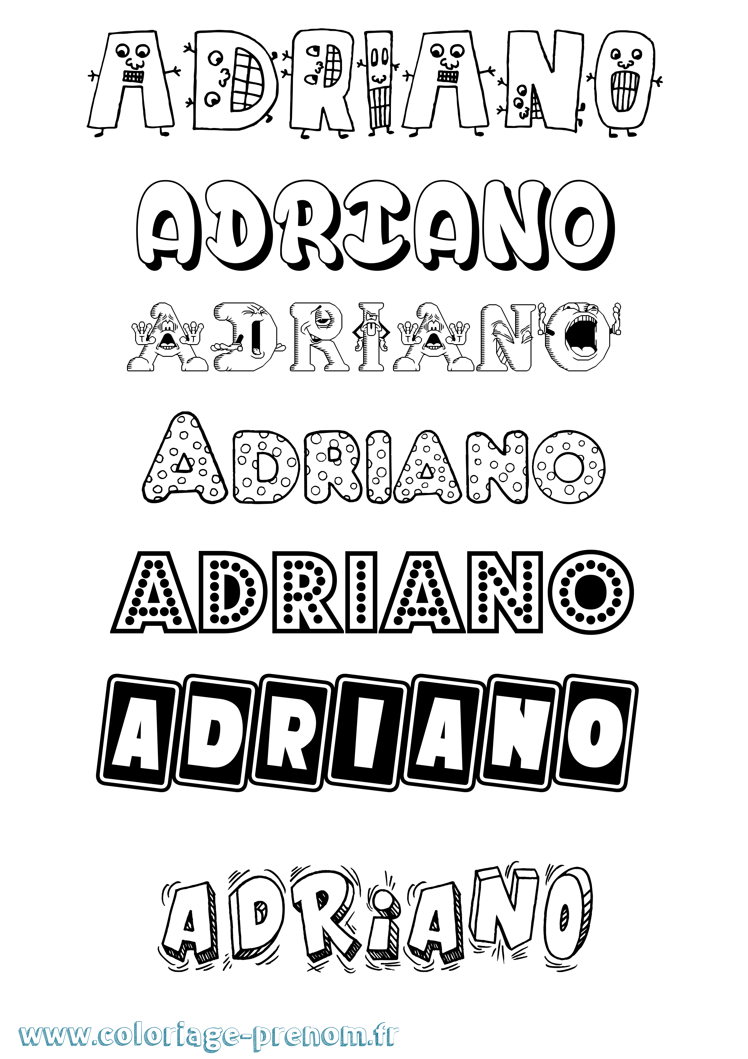 Coloriage Adriano Fun Coloriage prénom Adriano Fun