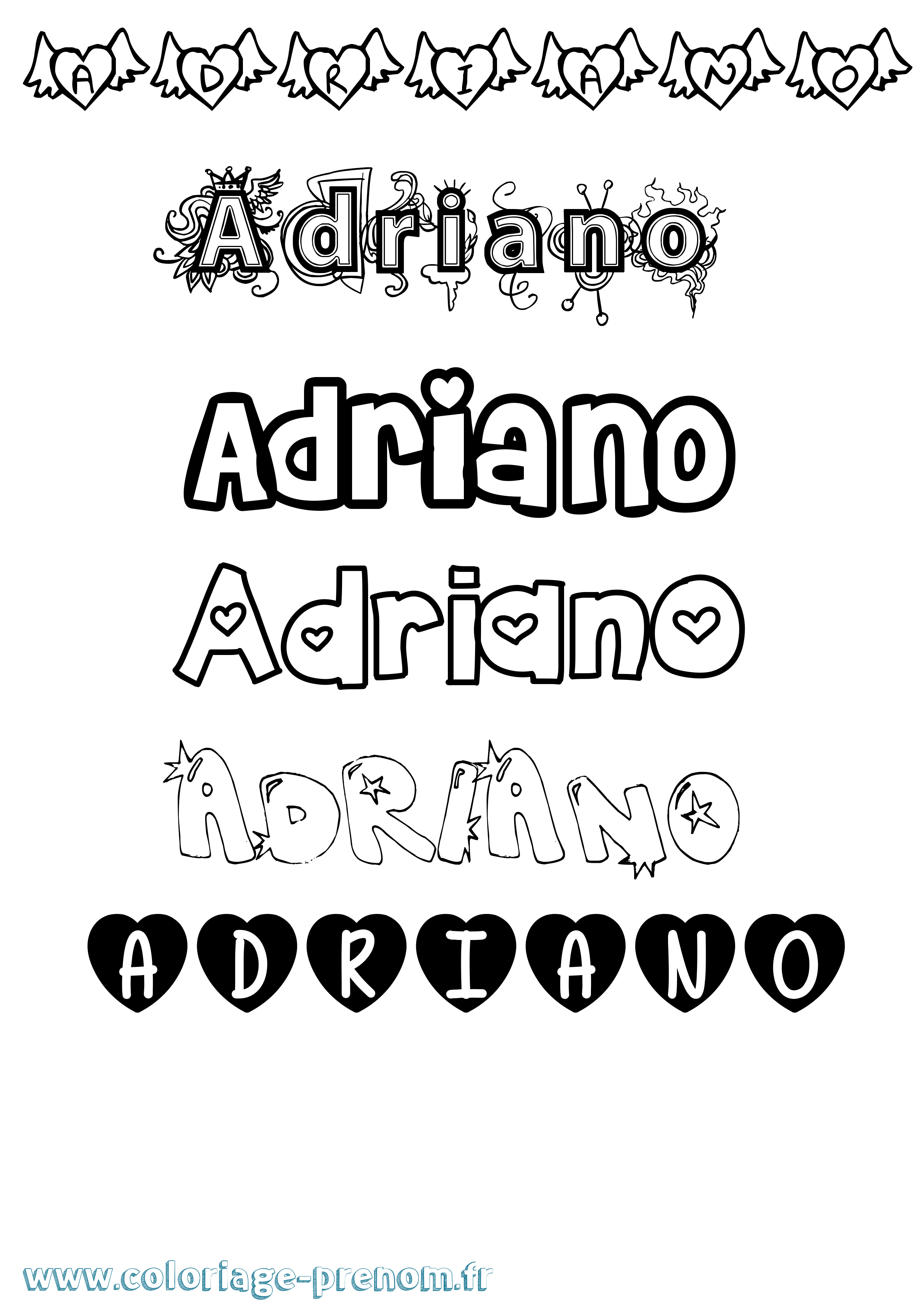 Coloriage prénom Adriano
