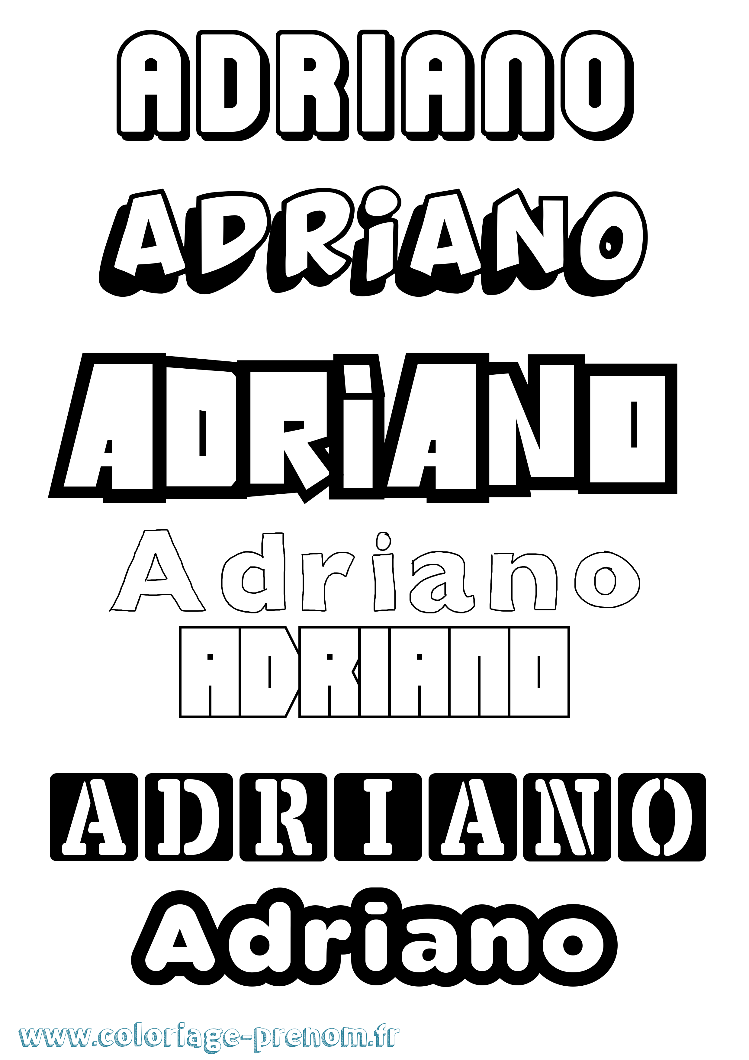 Coloriage Adriano Simple Coloriage prénom Adriano Simple
