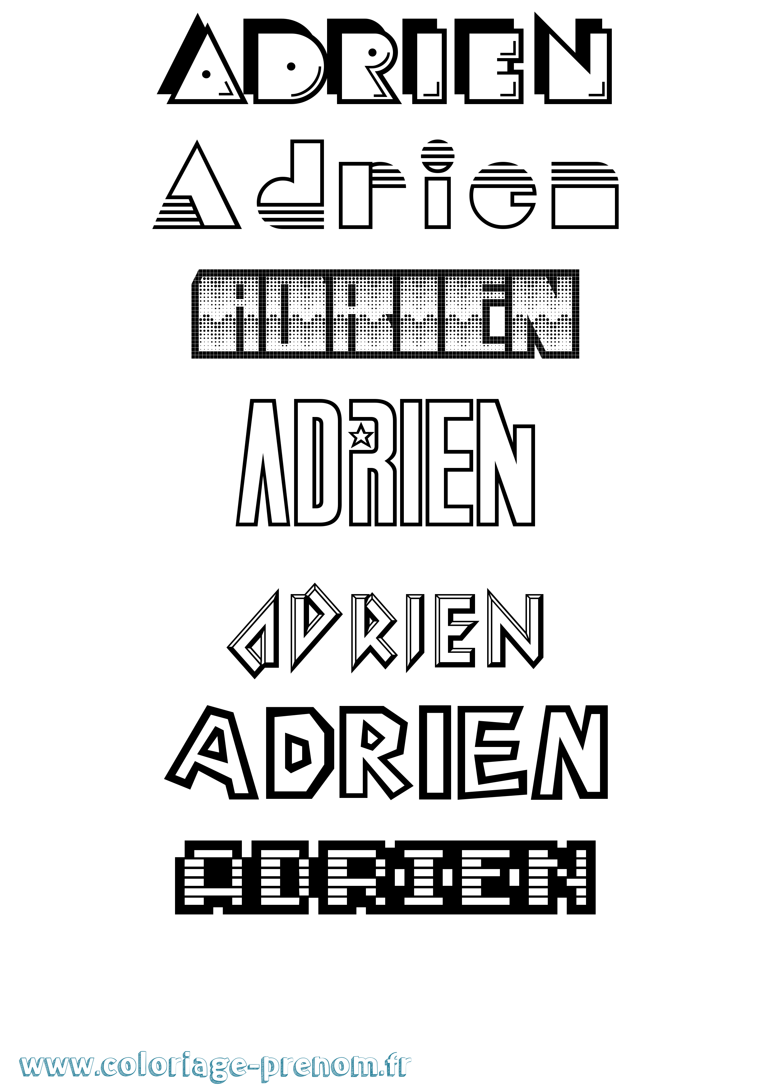 Coloriage prénom Adrien