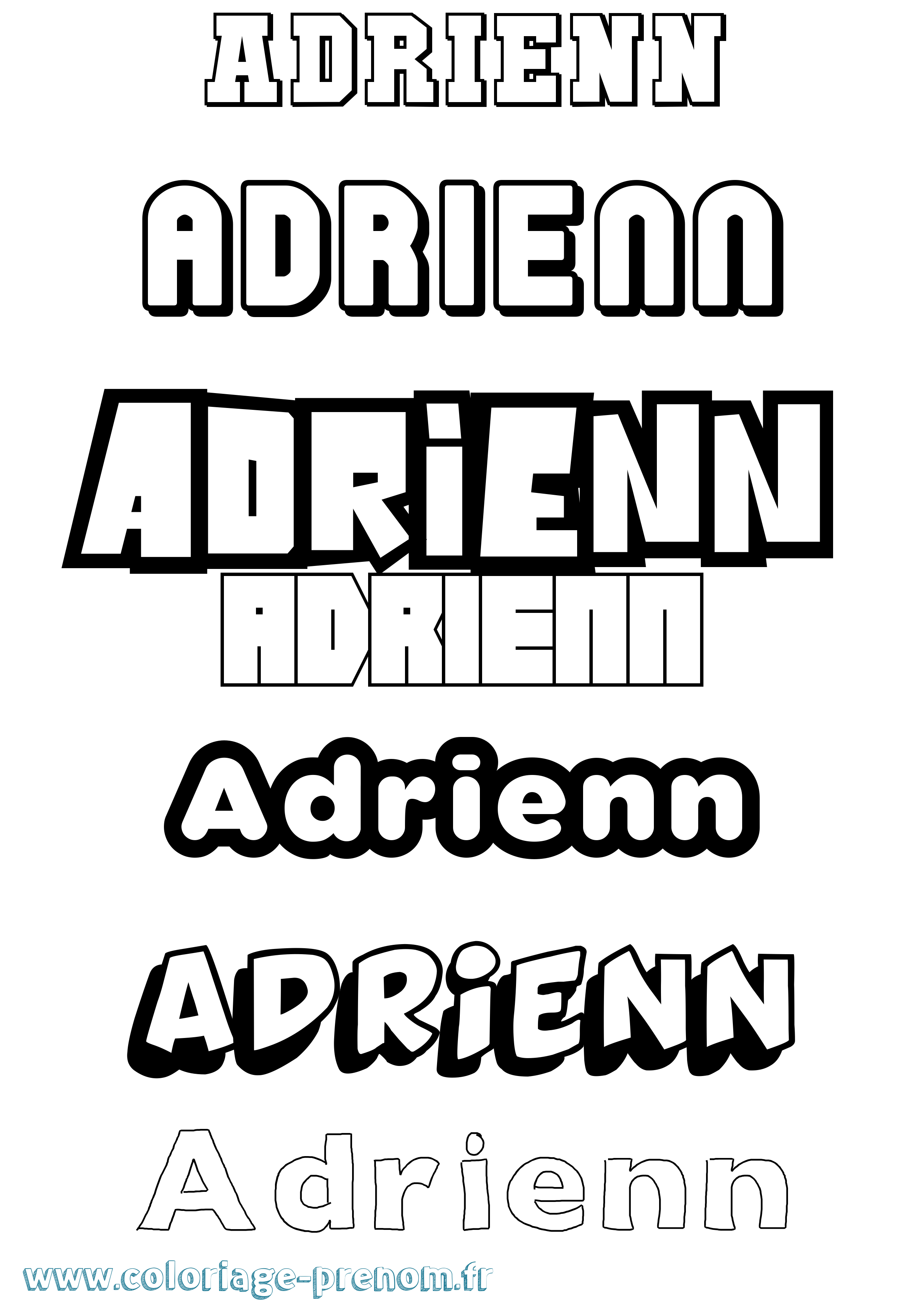 Coloriage prénom Adrienn Simple