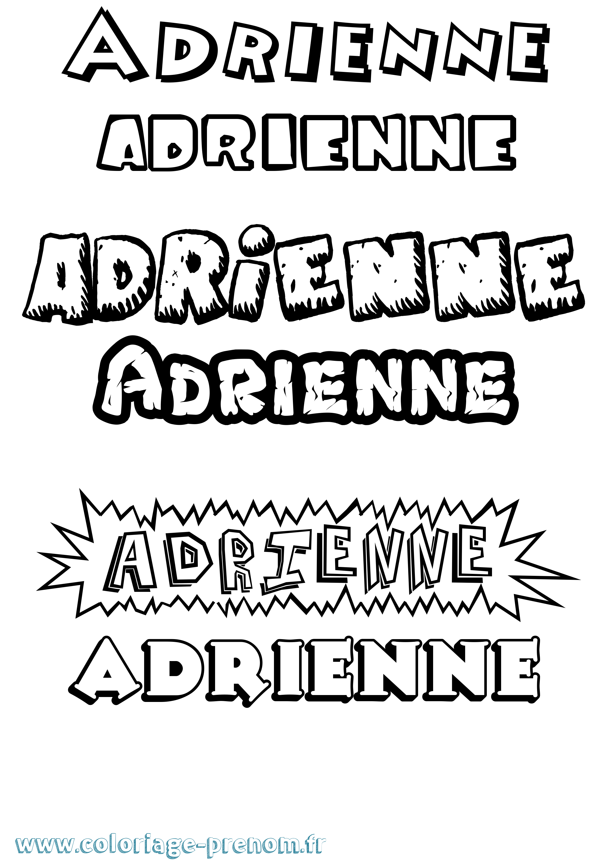 Coloriage prénom Adrienne Dessin Animé