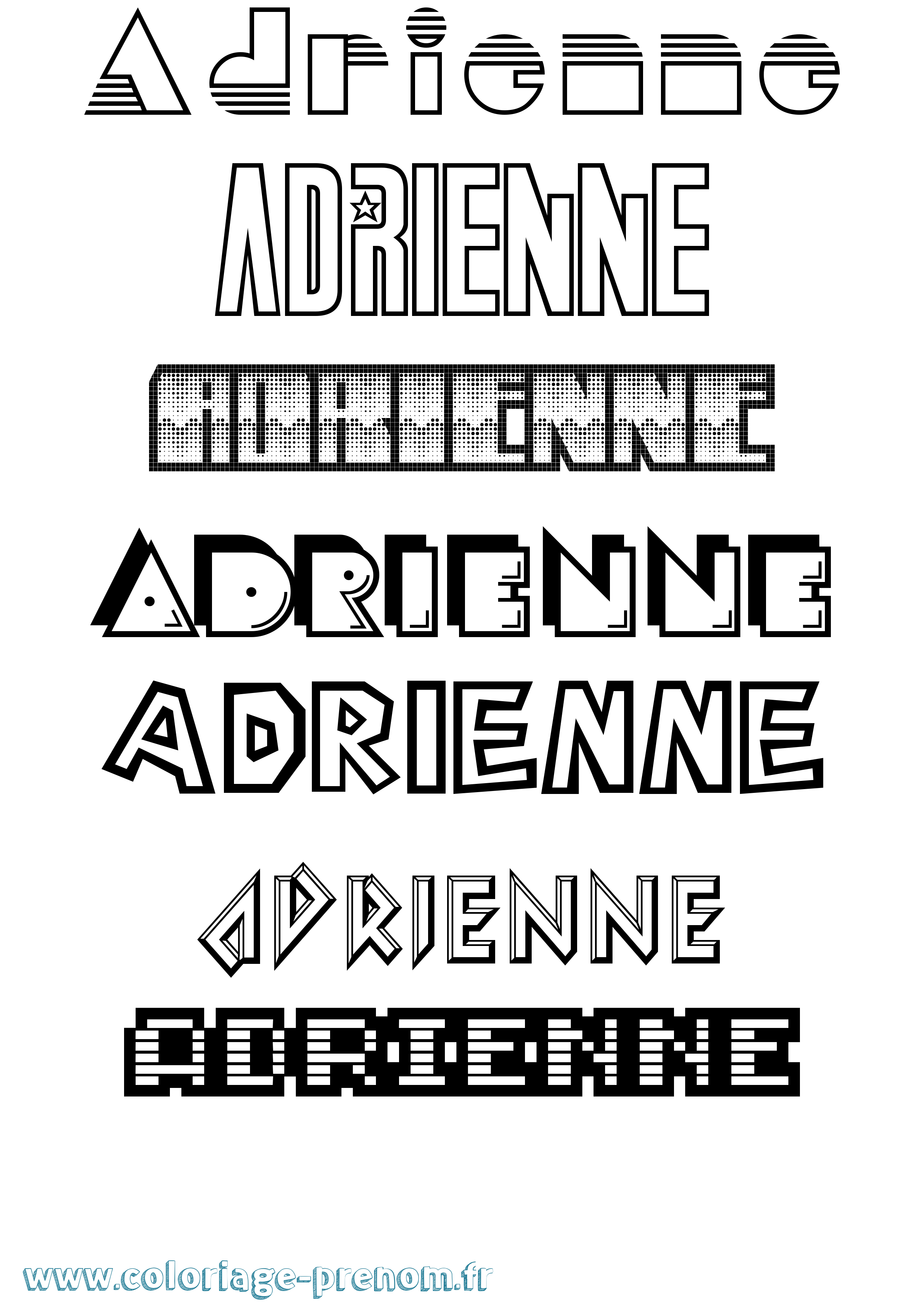 Coloriage prénom Adrienne Jeux Vidéos