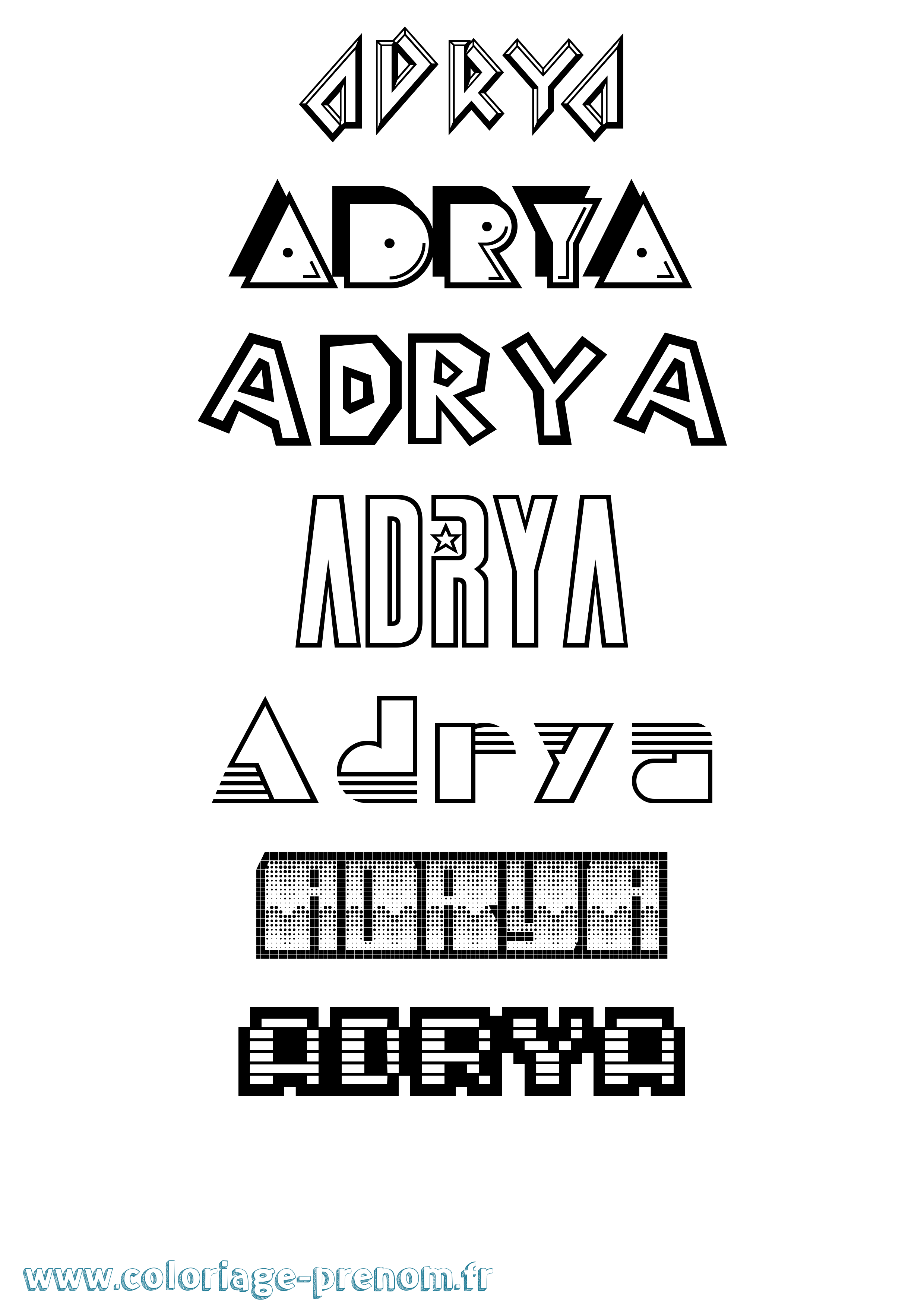 Coloriage Adrya Jeux Vidéos Coloriage prénom Adrya Jeux Vidéos