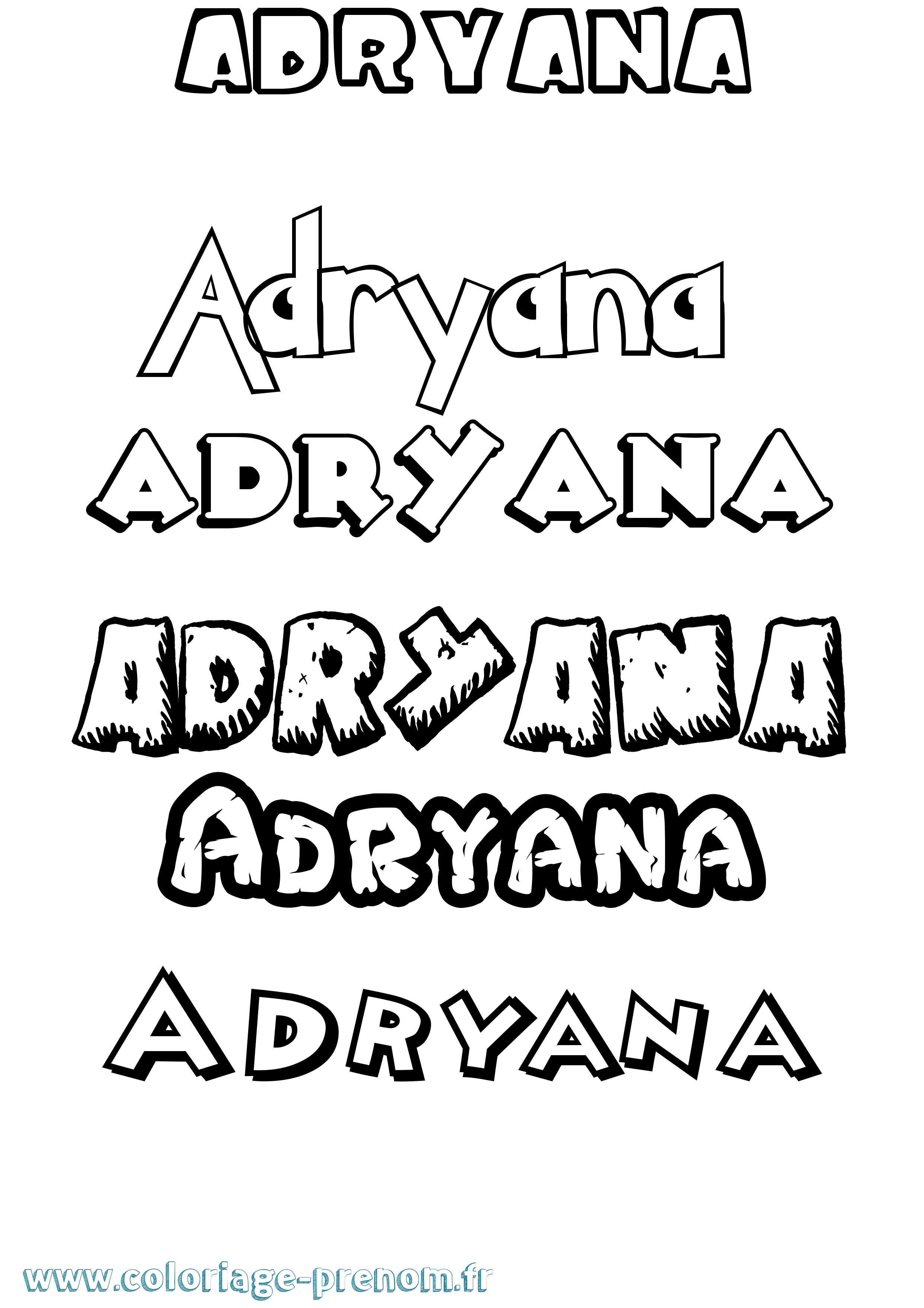 Coloriage prénom Adryana Dessin Animé