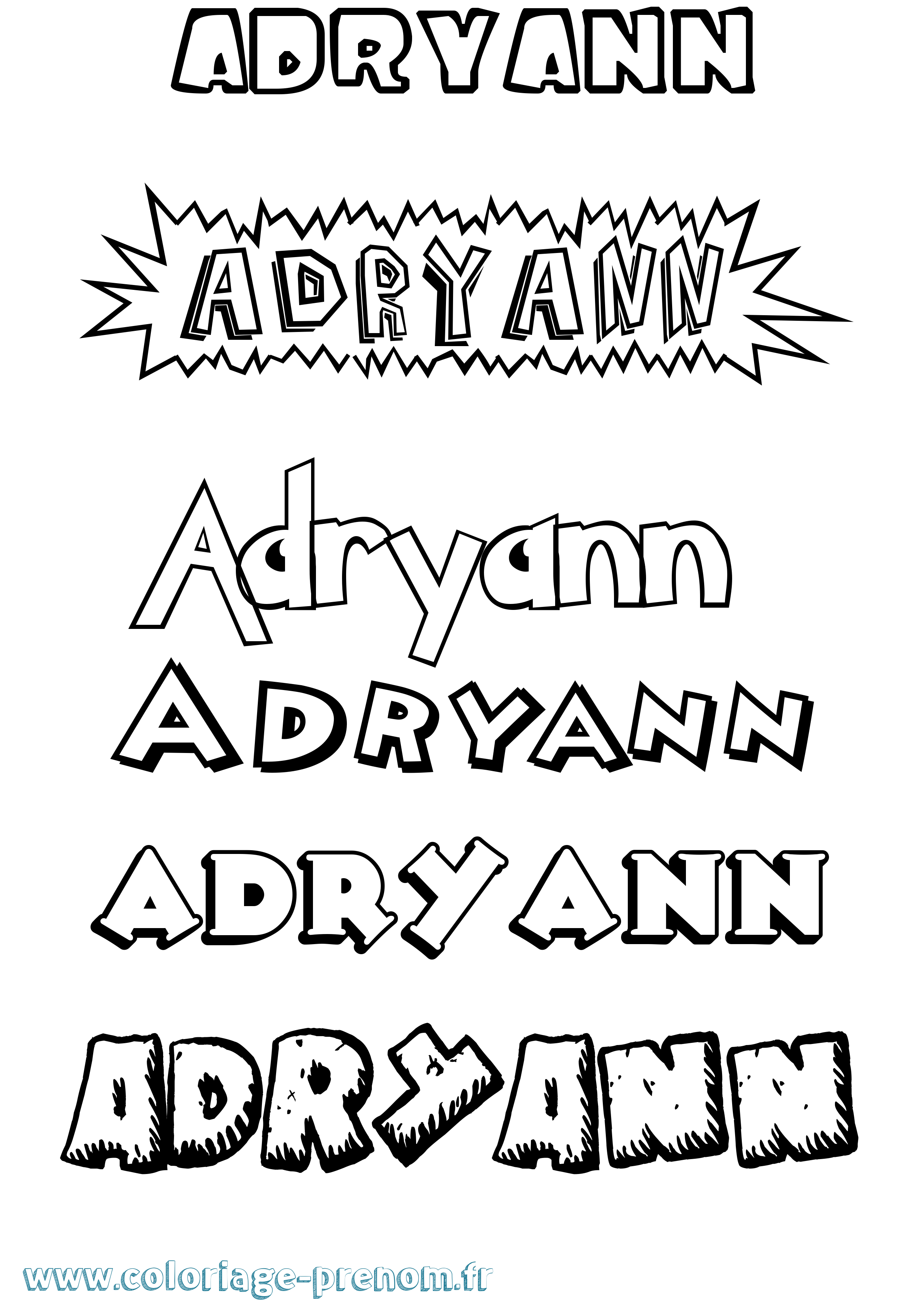 Coloriage prénom Adryann Dessin Animé
