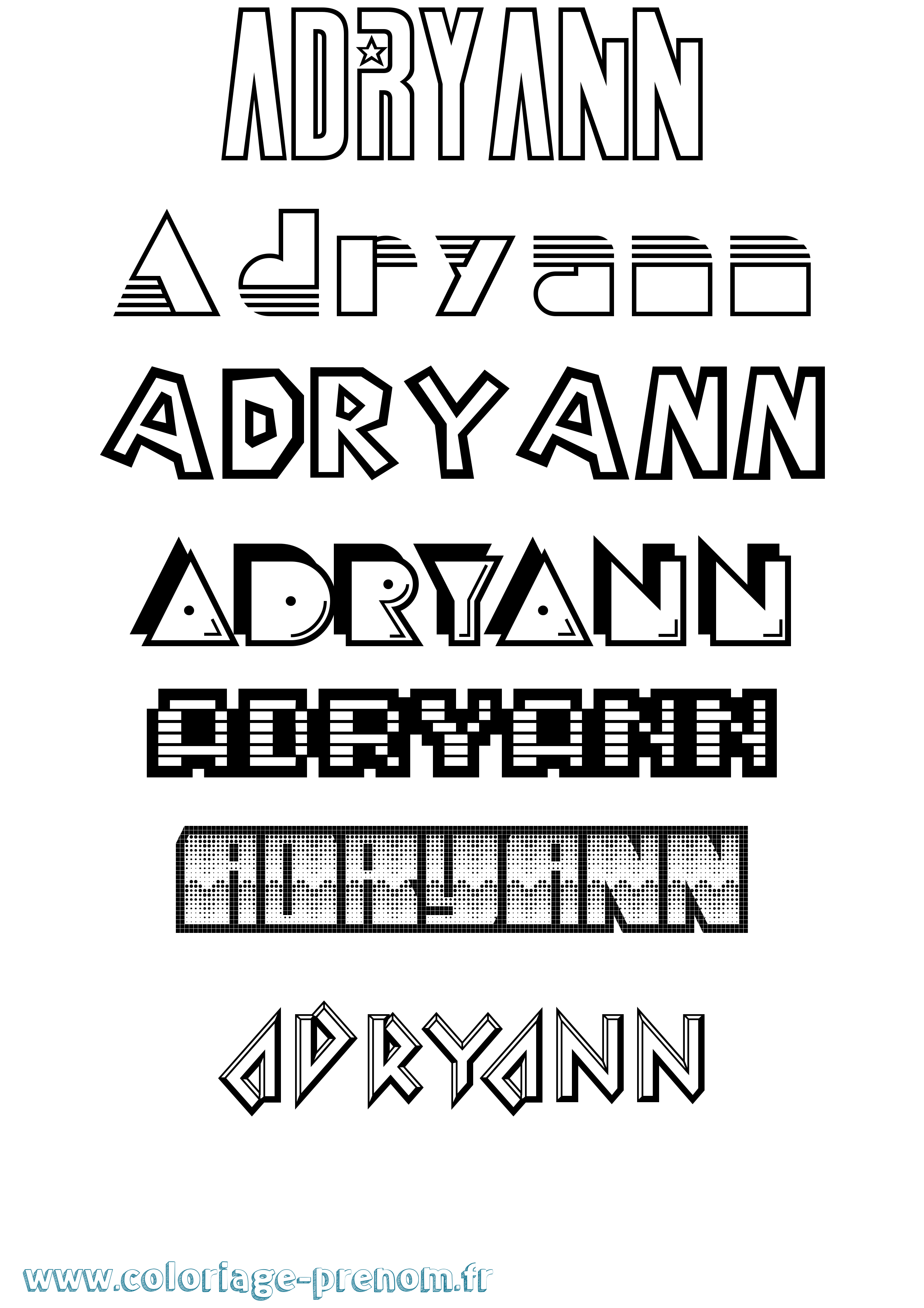 Coloriage prénom Adryann Jeux Vidéos