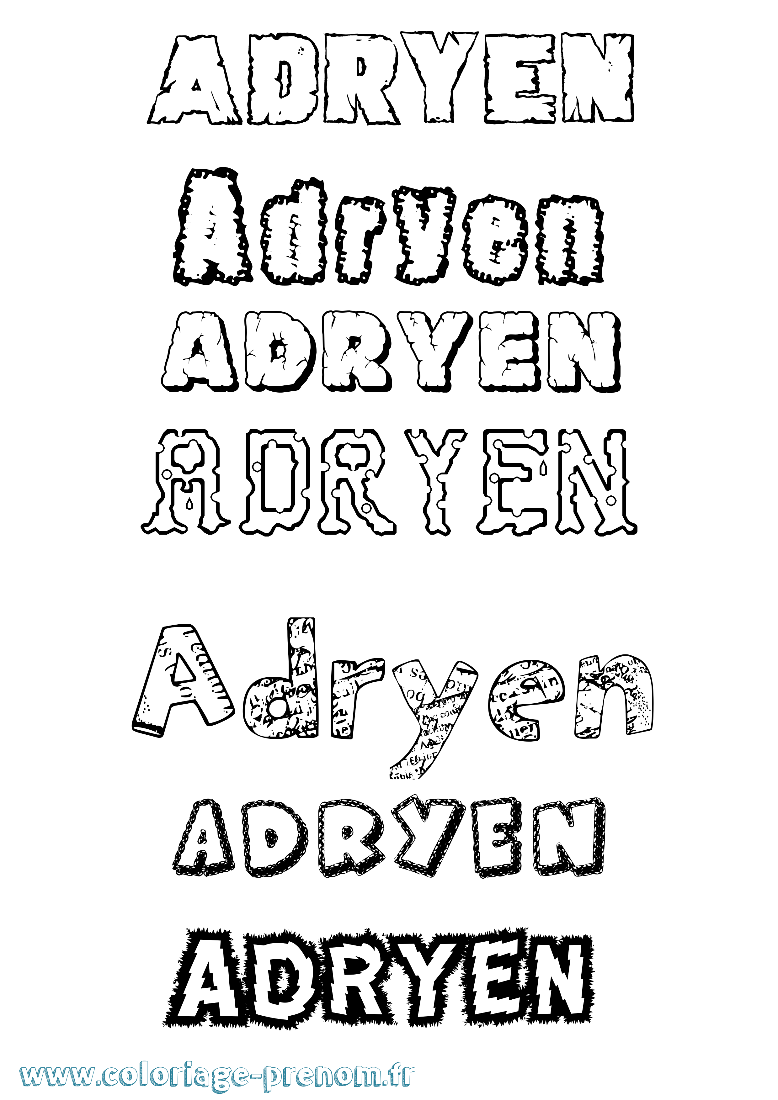 Coloriage Adryen Destructuré Coloriage prénom Adryen Destructuré