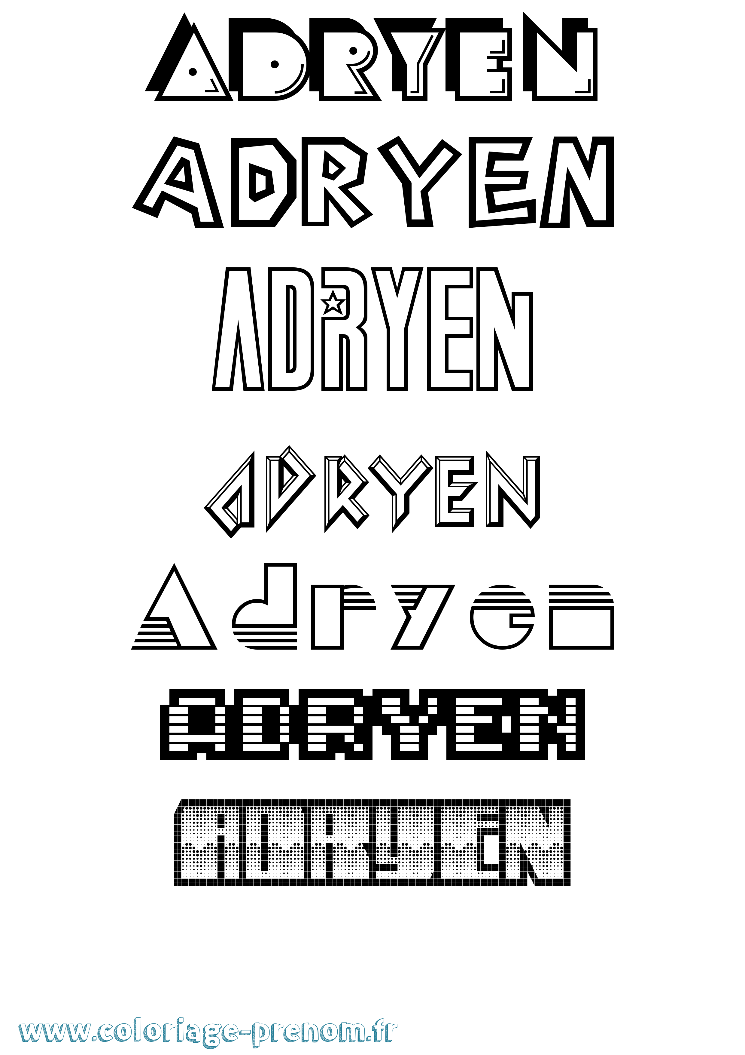 Coloriage Adryen Jeux Vidéos Coloriage prénom Adryen Jeux Vidéos