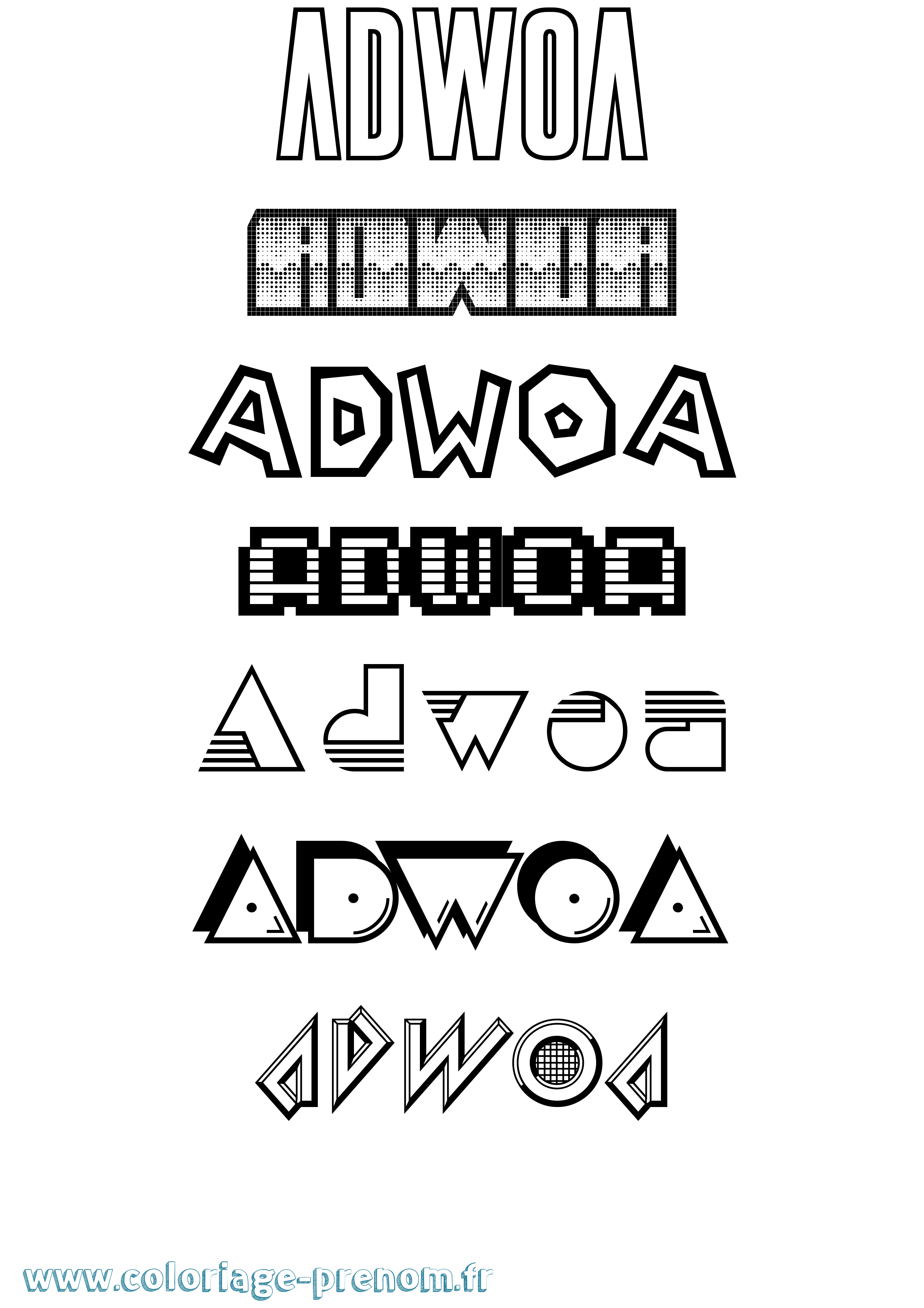 Coloriage Adwoa Jeux Vidéos Coloriage prénom Adwoa Jeux Vidéos