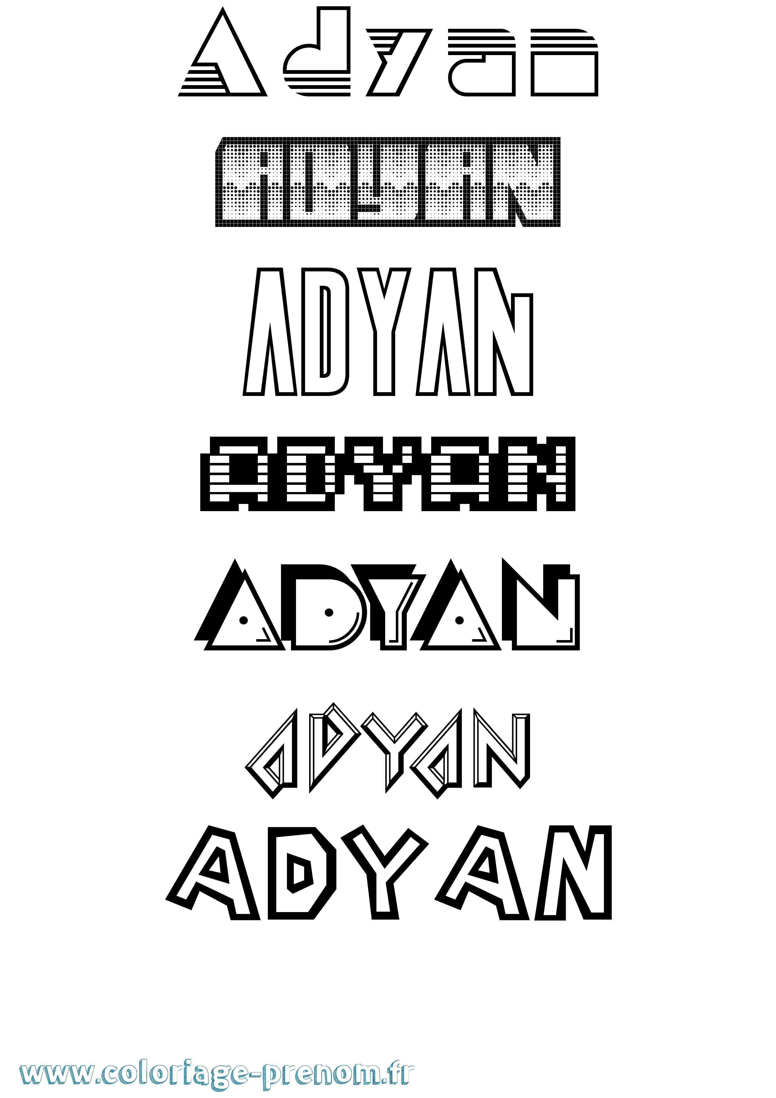 Coloriage prénom Adyan Jeux Vidéos