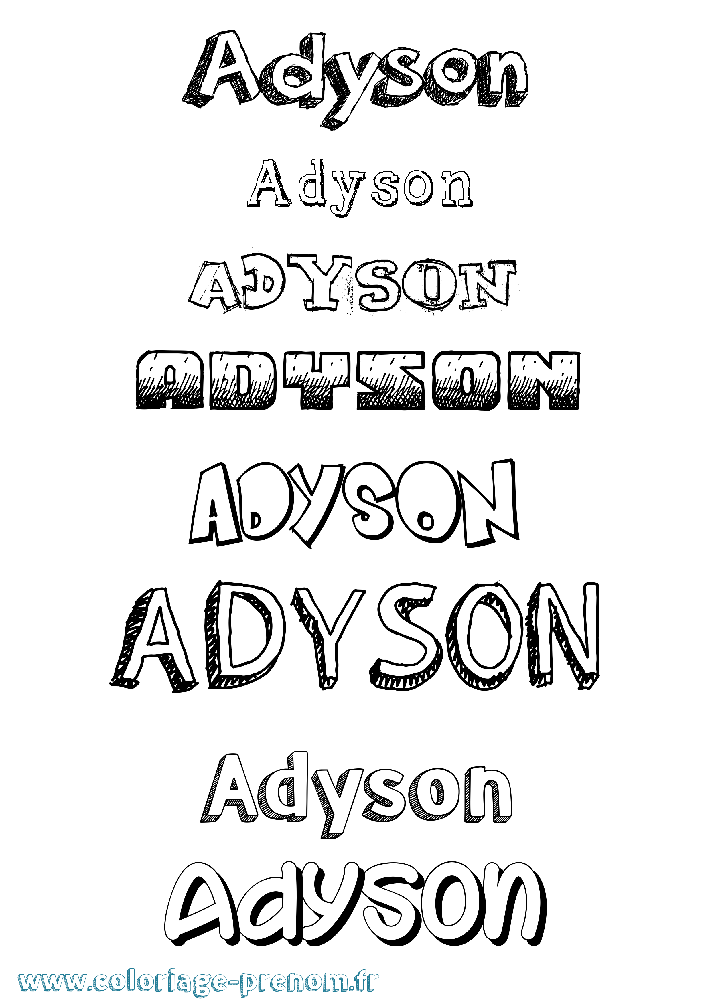 Coloriage Adyson Dessiné Coloriage prénom Adyson Dessiné