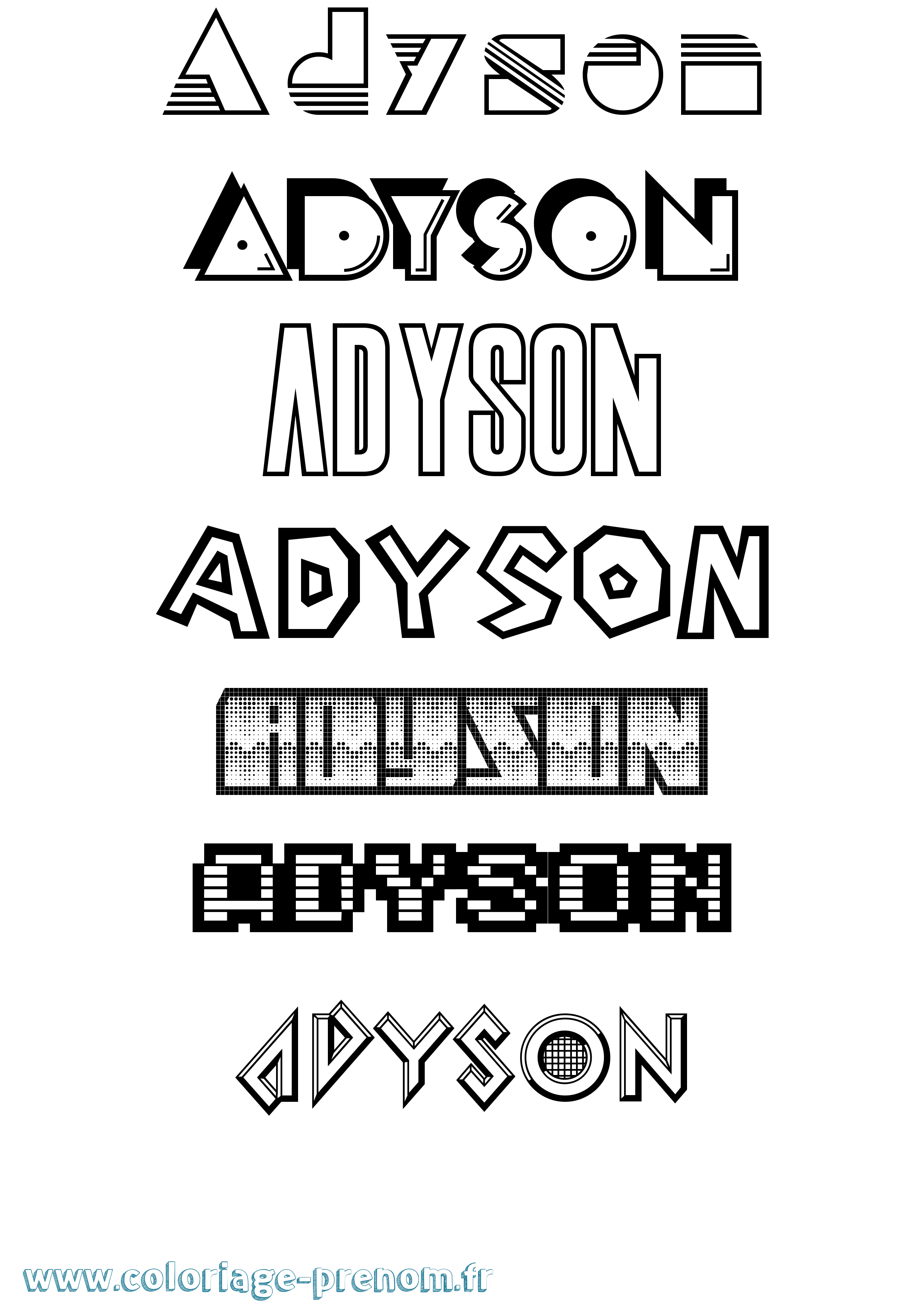 Coloriage Adyson Jeux Vidéos Coloriage prénom Adyson Jeux Vidéos