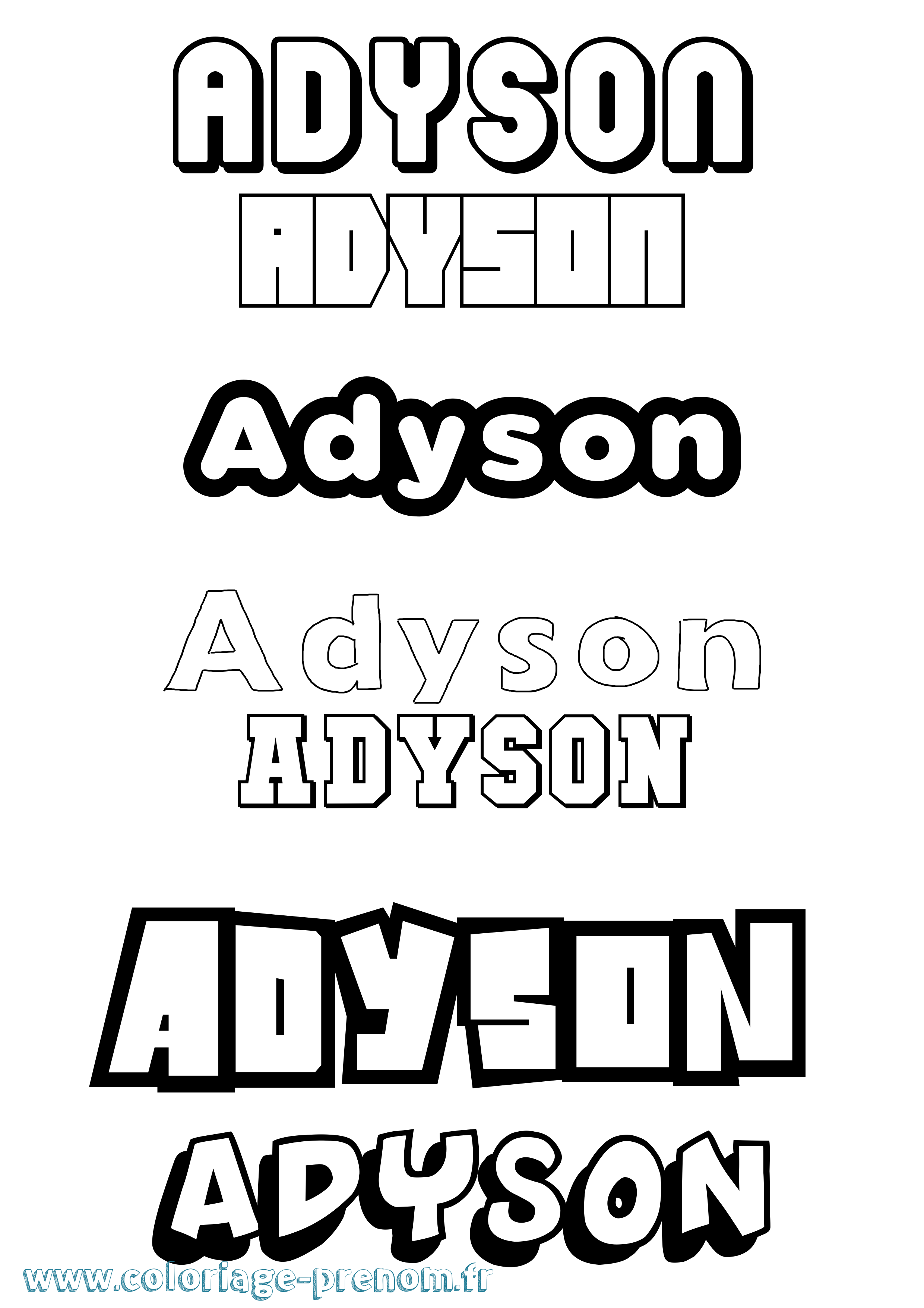 Coloriage Adyson Simple Coloriage prénom Adyson Simple