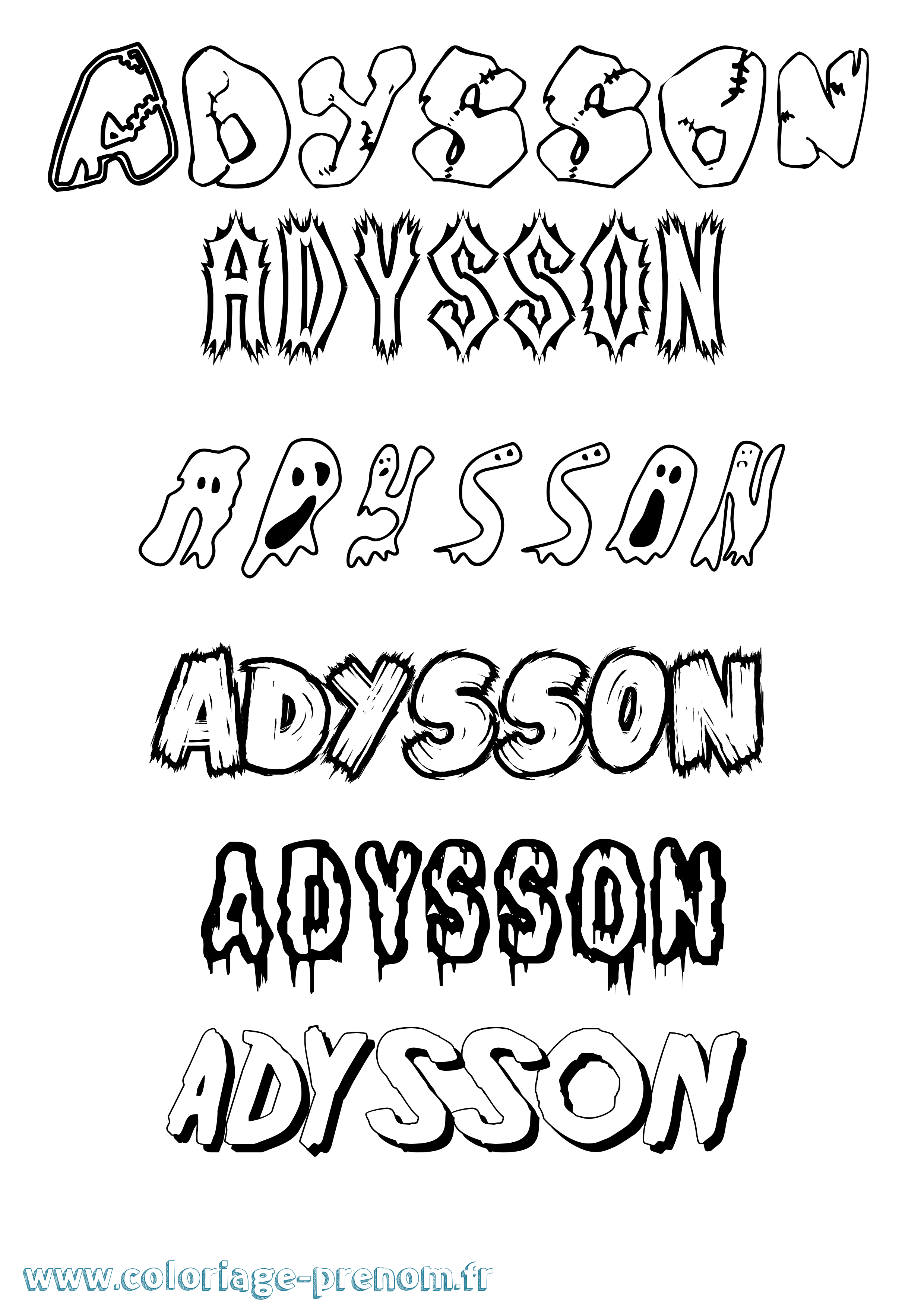 Coloriage prénom Adysson Frisson