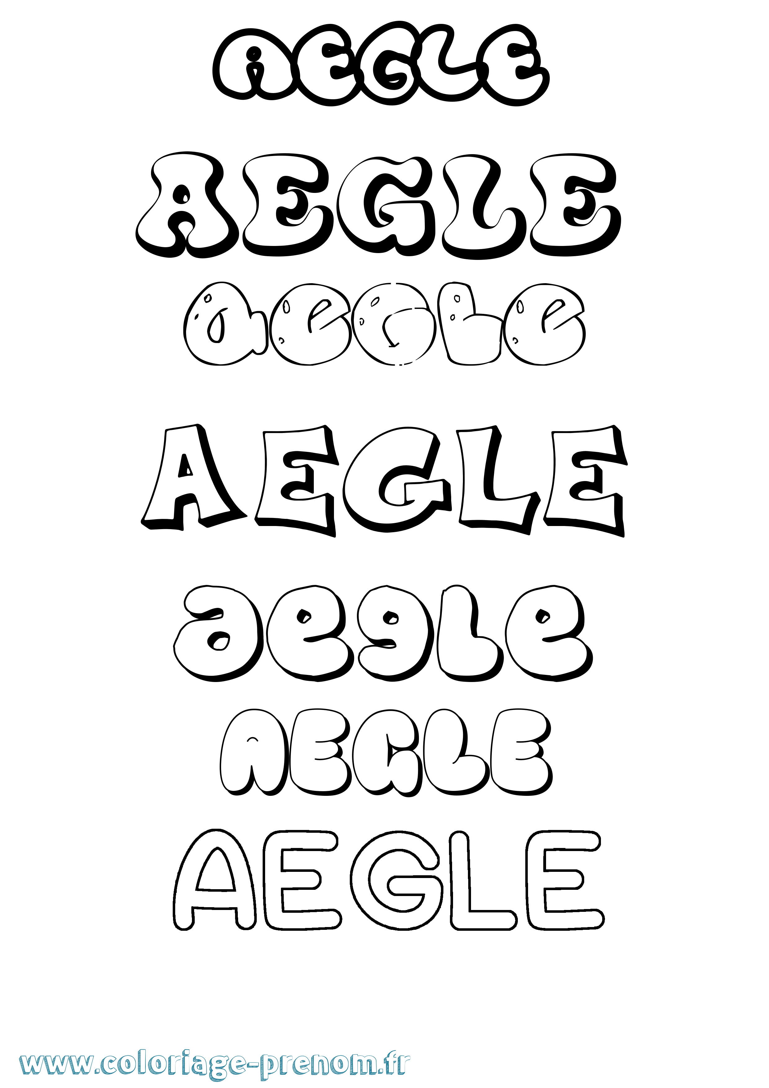 Coloriage Aegle Bubble Coloriage prénom Aegle Bubble