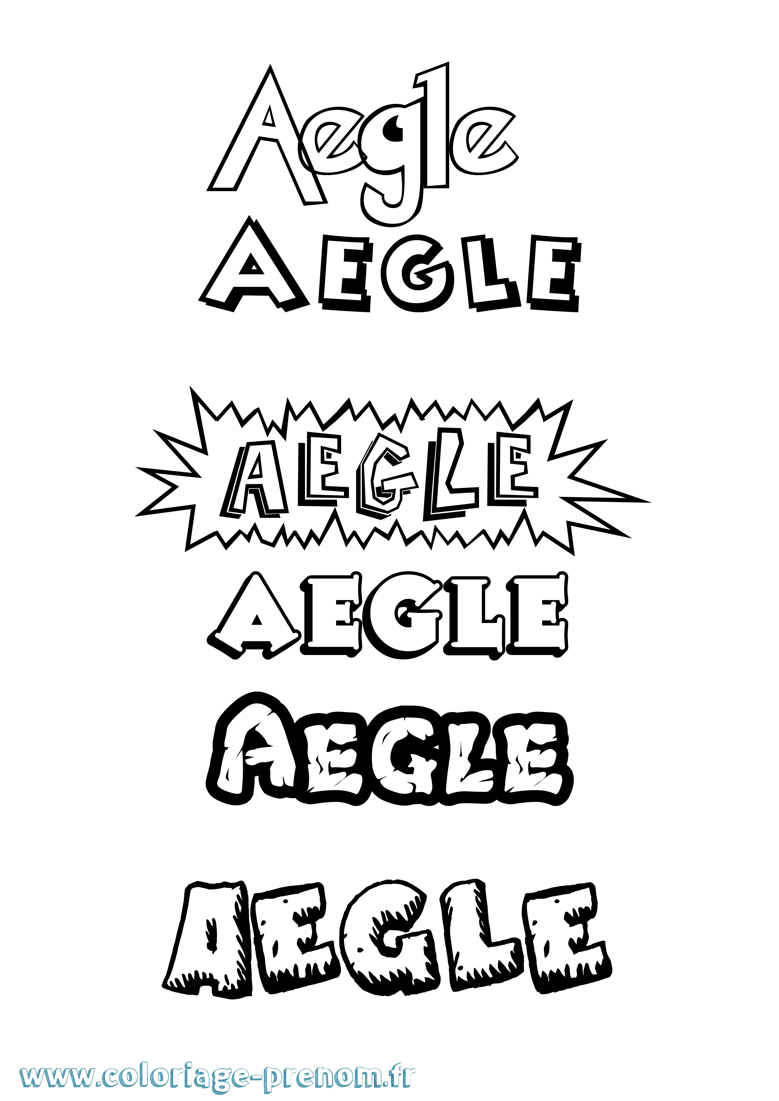 Coloriage Aegle Dessin Animé Coloriage prénom Aegle Dessin Animé