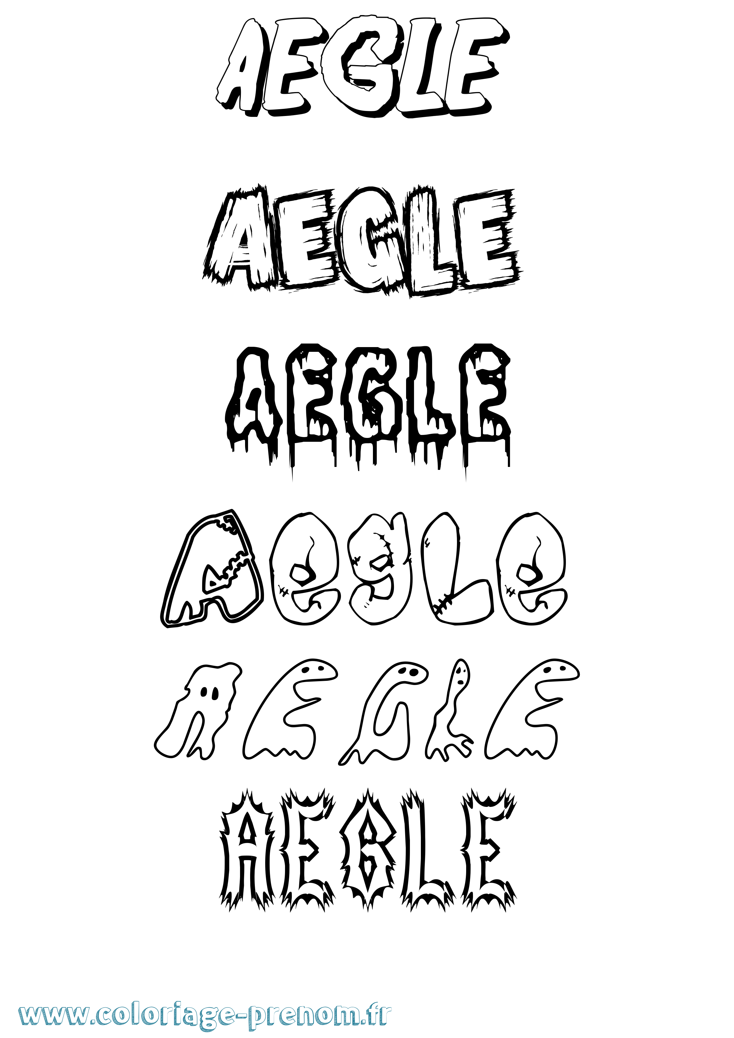 Coloriage Aegle Frisson Coloriage prénom Aegle Frisson