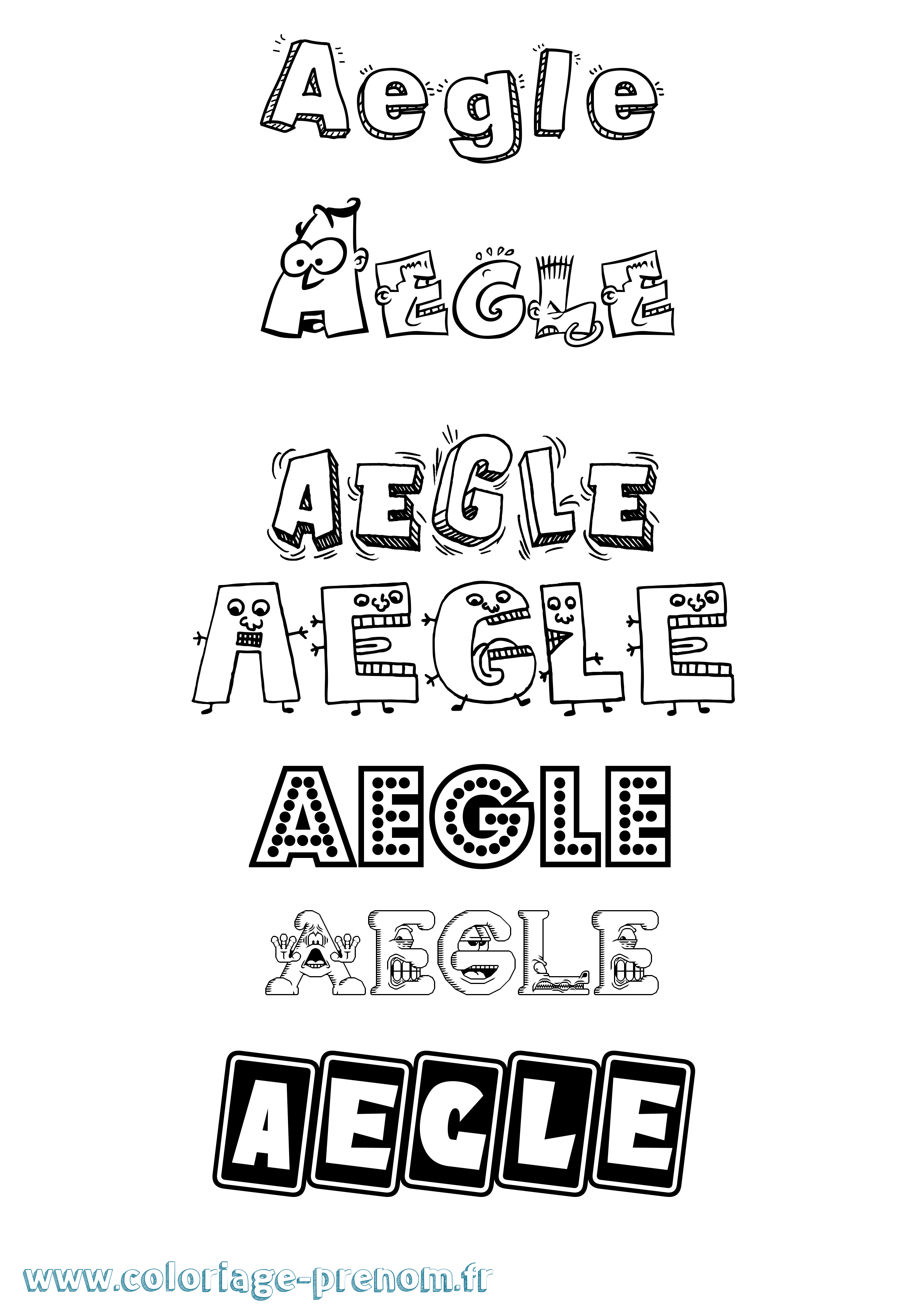 Coloriage Aegle Fun Coloriage prénom Aegle Fun